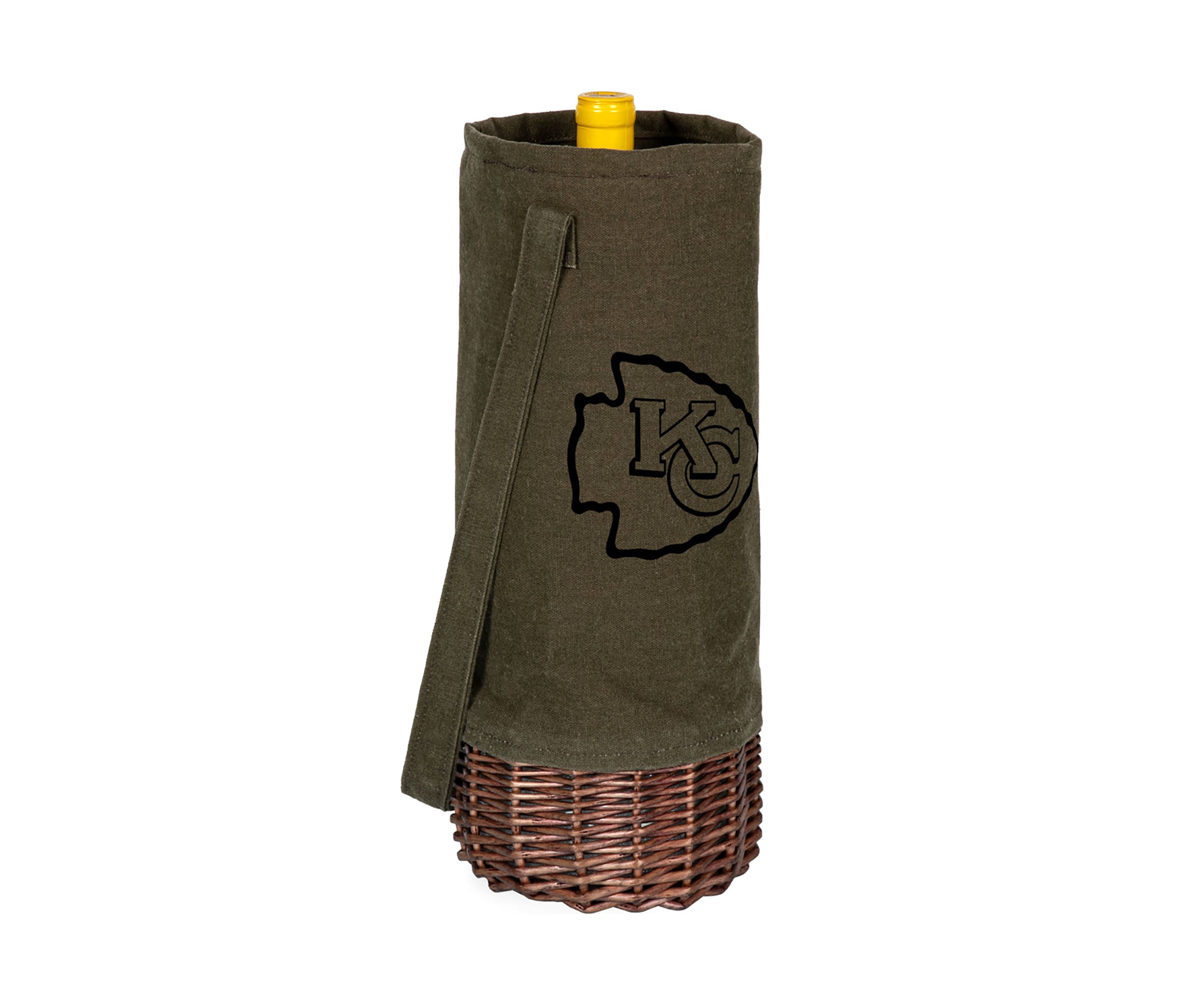 NFL Kansas City Chiefs Malbec Insulated Canvas and Willow Wine Bottle Basket