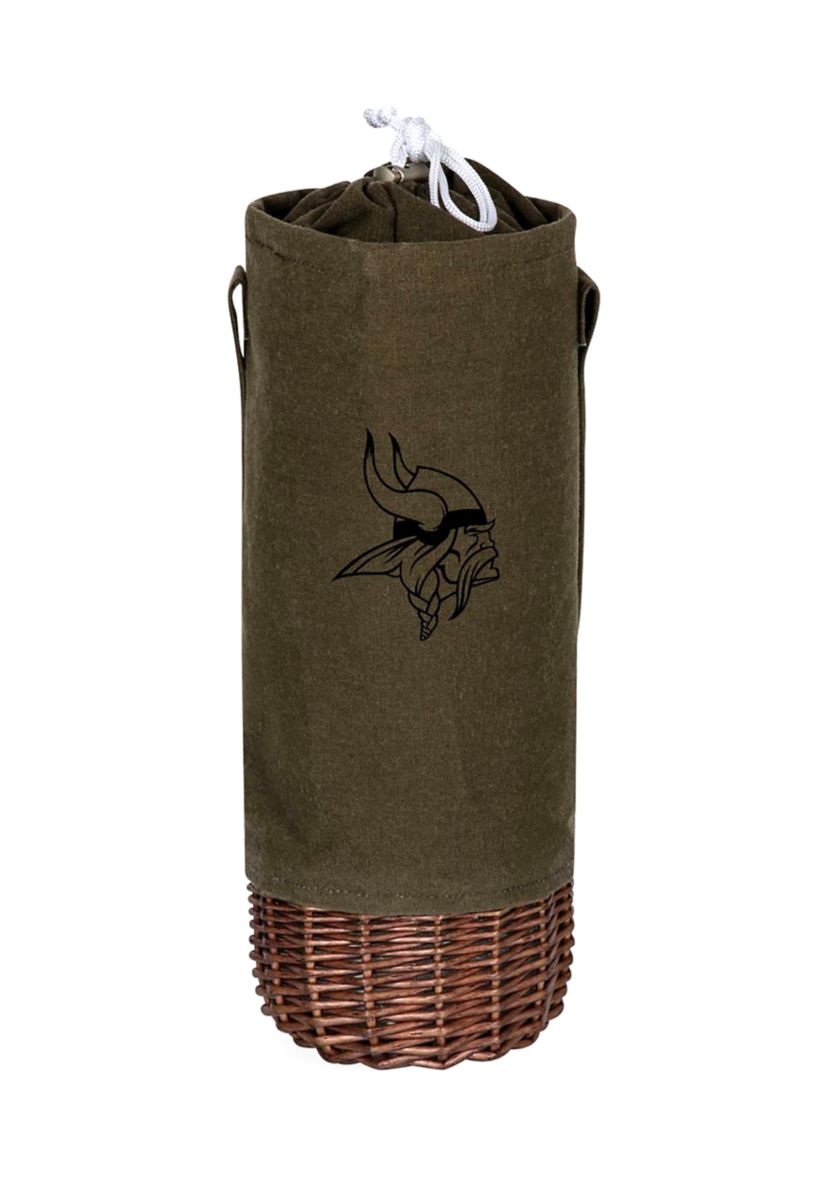 NFL Minnesota Vikings Malbec Insulated Canvas and Willow Wine Bottle Basket