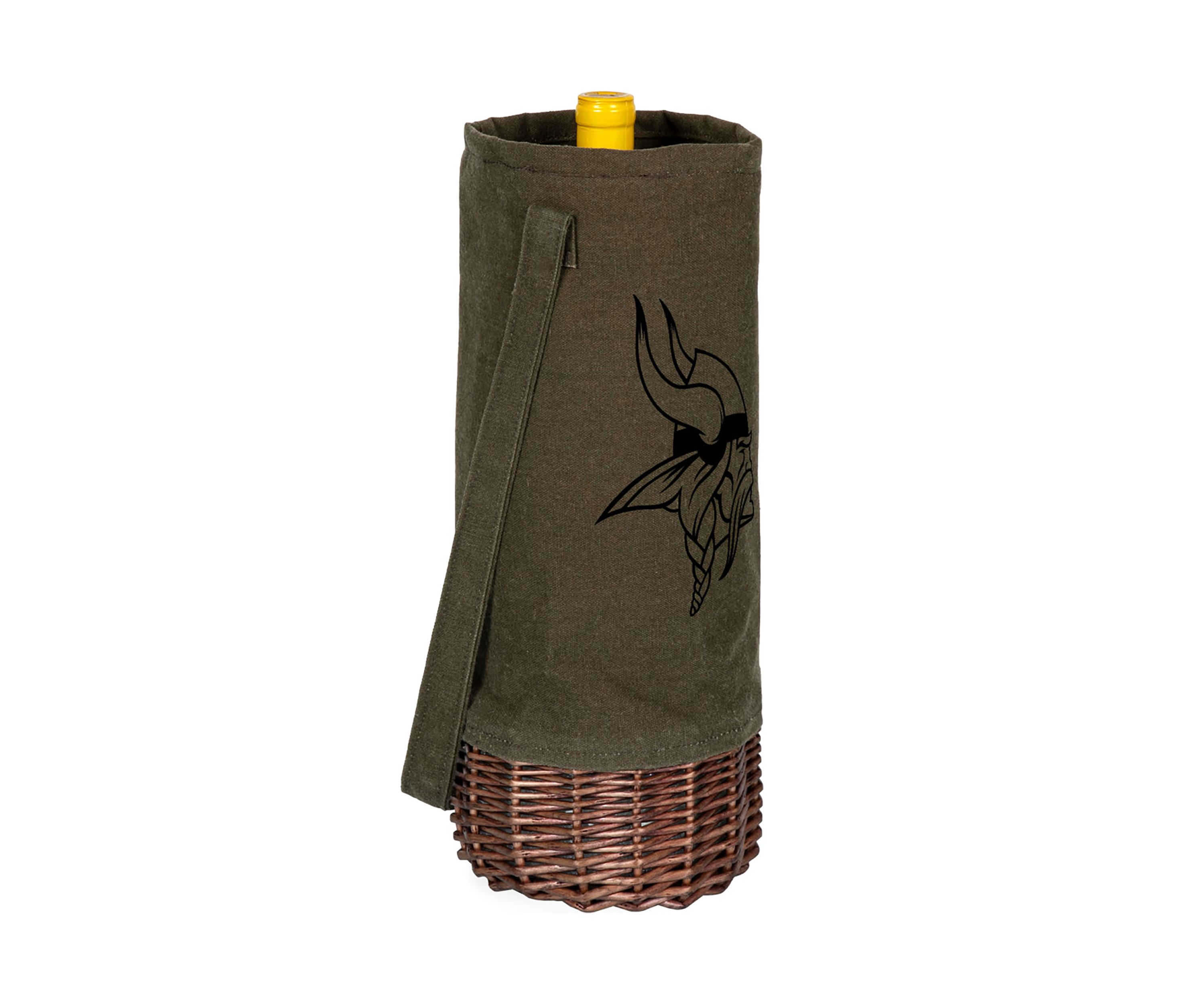 NFL Minnesota Vikings Malbec Insulated Canvas and Willow Wine Bottle Basket
