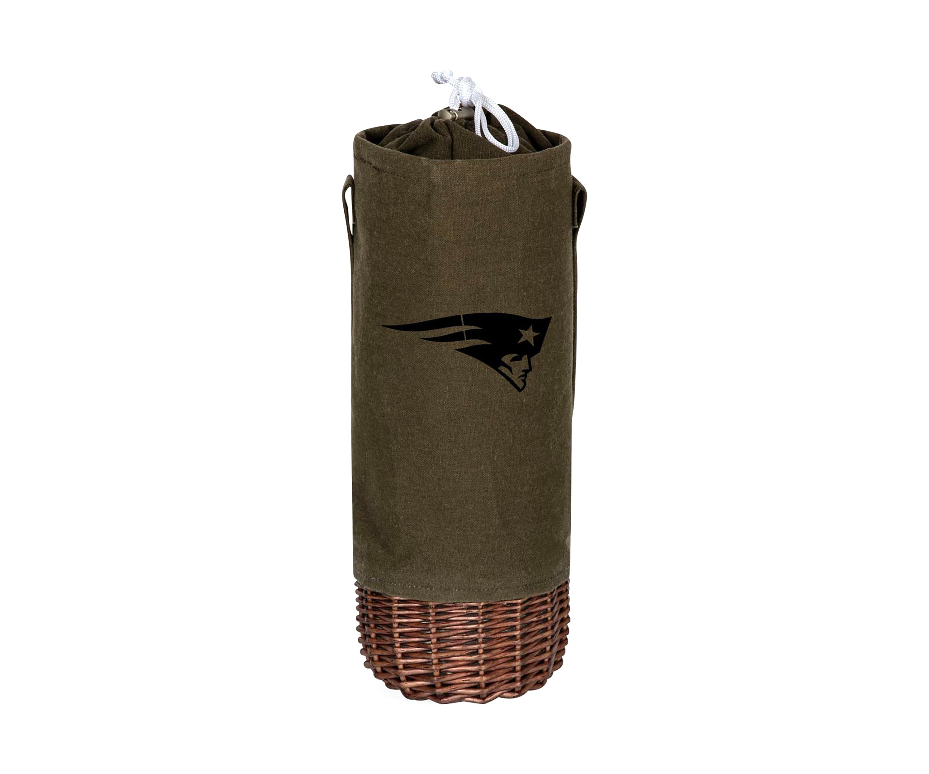 NFL New England Patriots Malbec Insulated Canvas and Willow Wine Bottle Basket