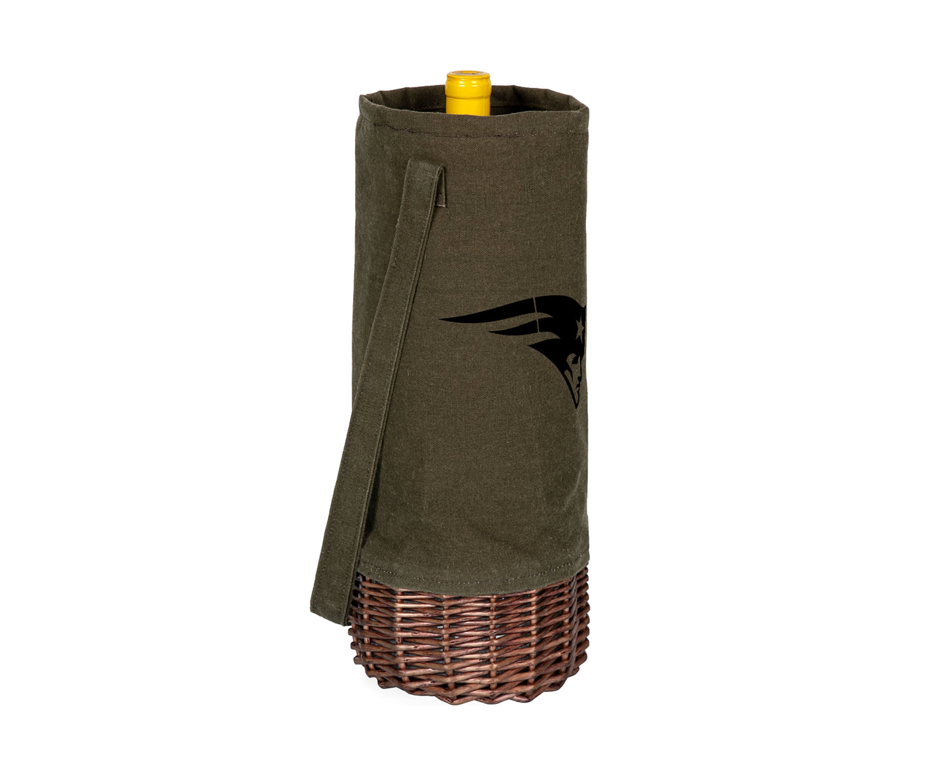 NFL New England Patriots Malbec Insulated Canvas and Willow Wine Bottle Basket