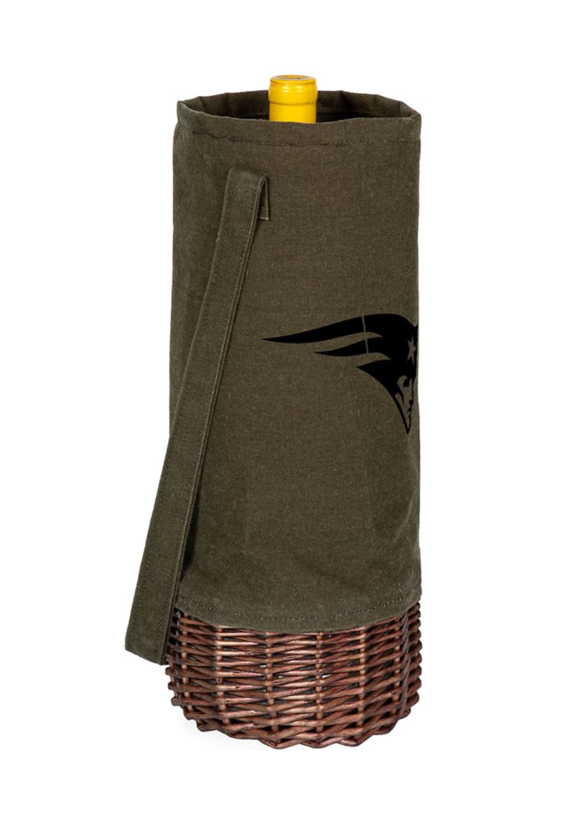NFL New England Patriots Malbec Insulated Canvas and Willow Wine Bottle Basket