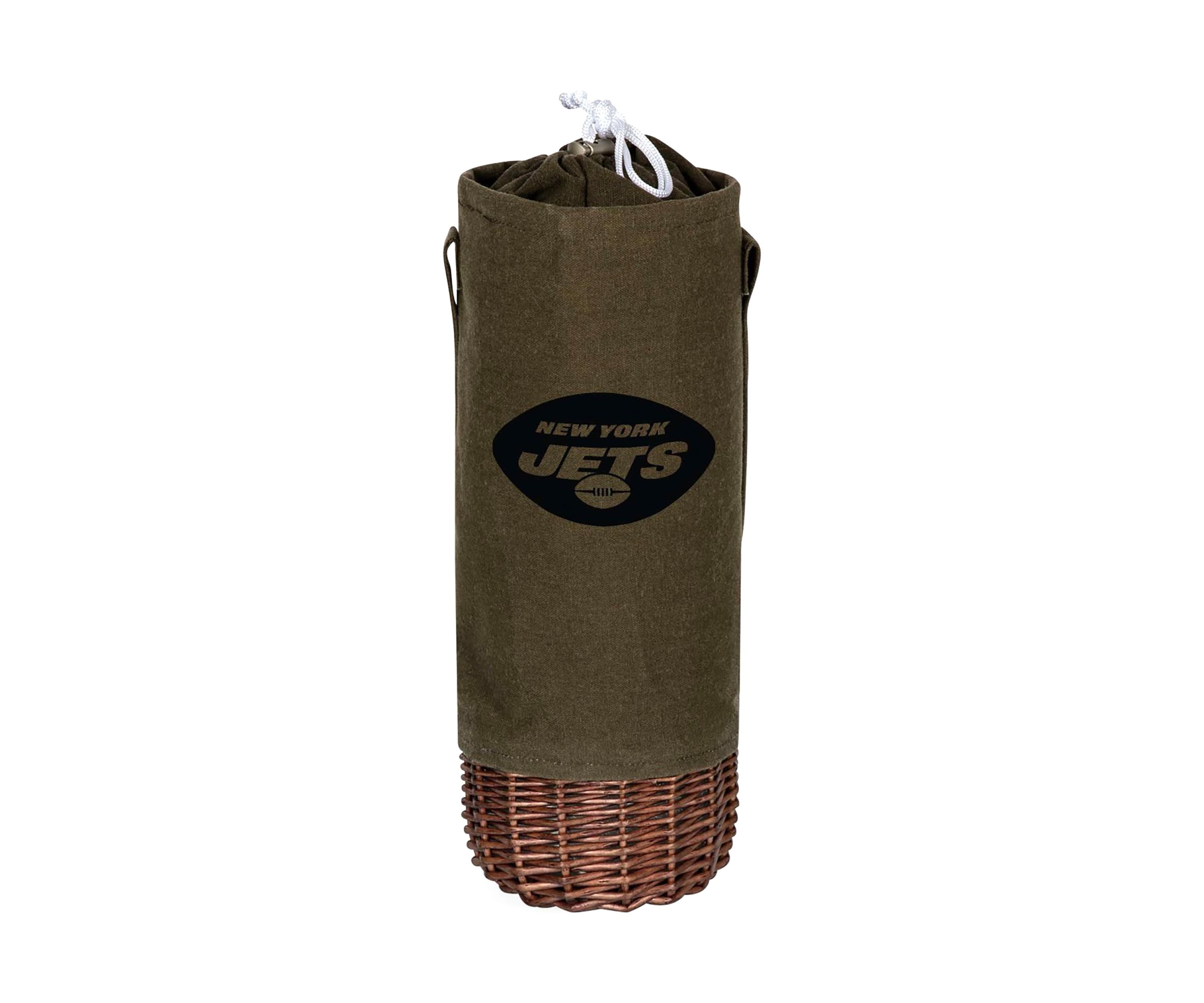NFL New York Jets Malbec Insulated Canvas and Willow Wine Bottle Basket