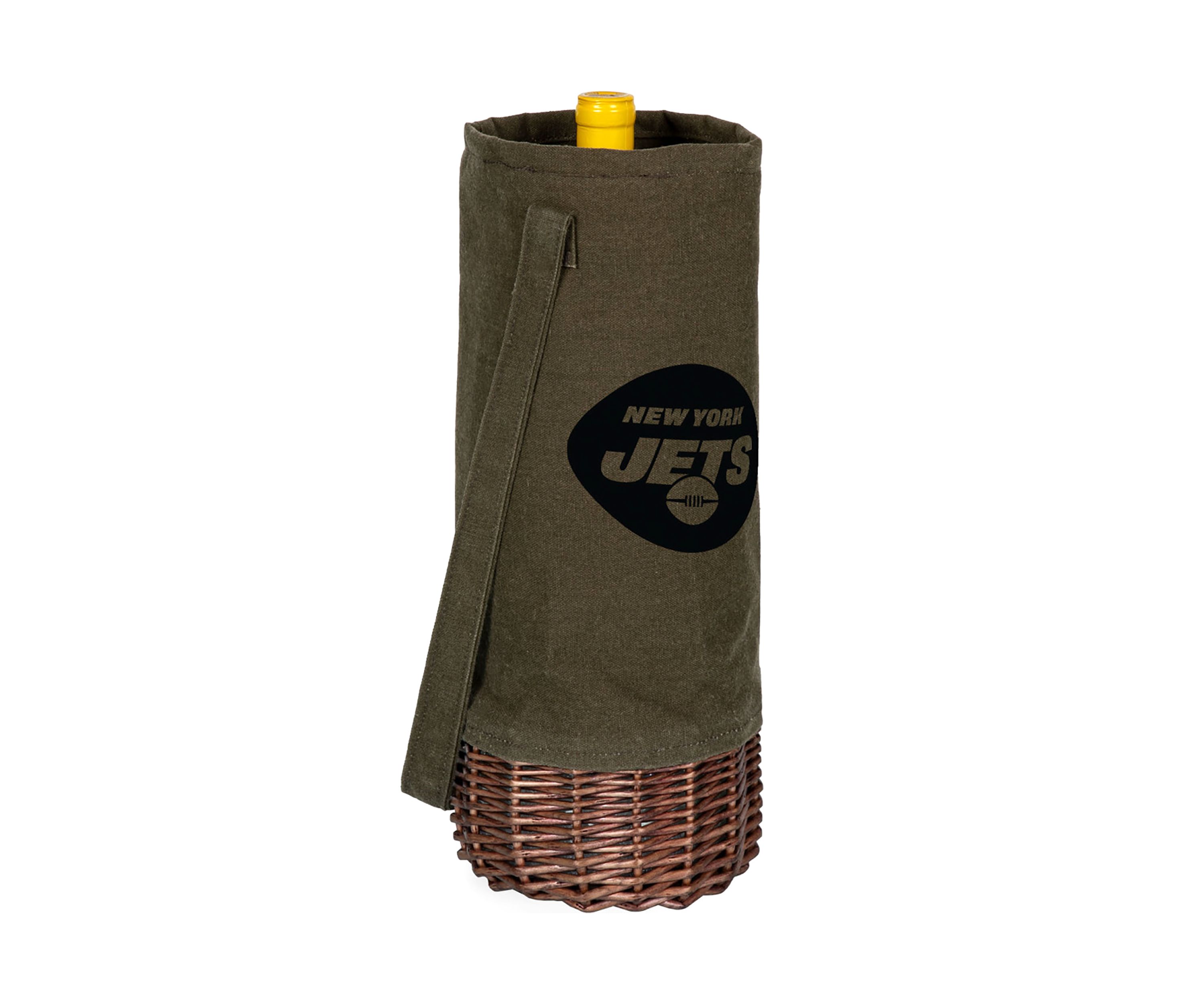 NFL New York Jets Malbec Insulated Canvas and Willow Wine Bottle Basket