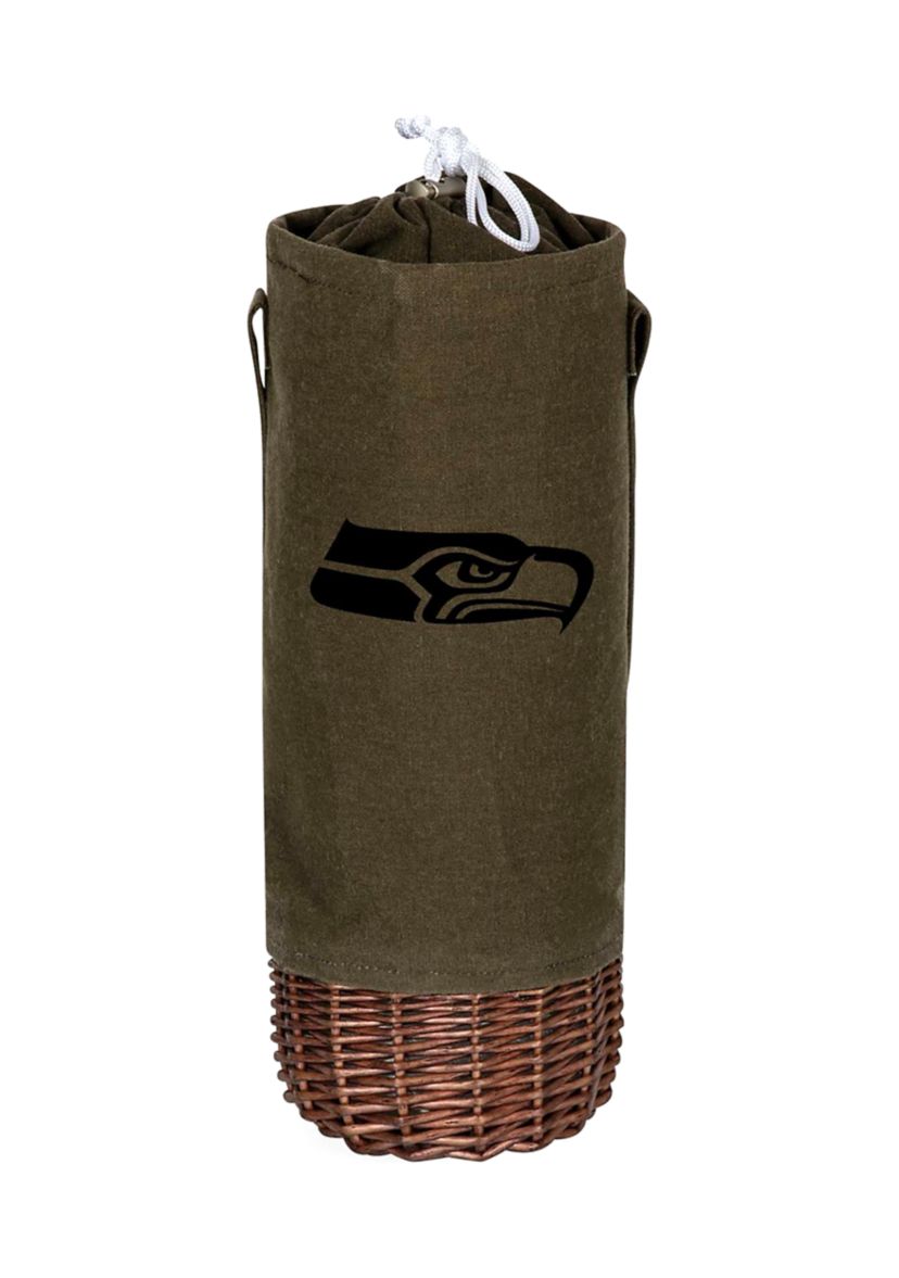 NFL Seattle Seahawks Malbec Insulated Canvas and Willow Wine Bottle Basket