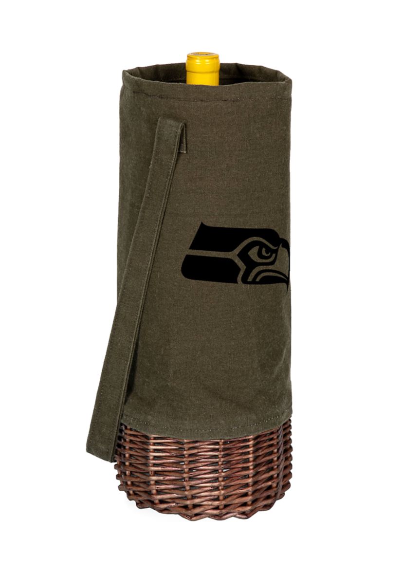 NFL Seattle Seahawks Malbec Insulated Canvas and Willow Wine Bottle Basket