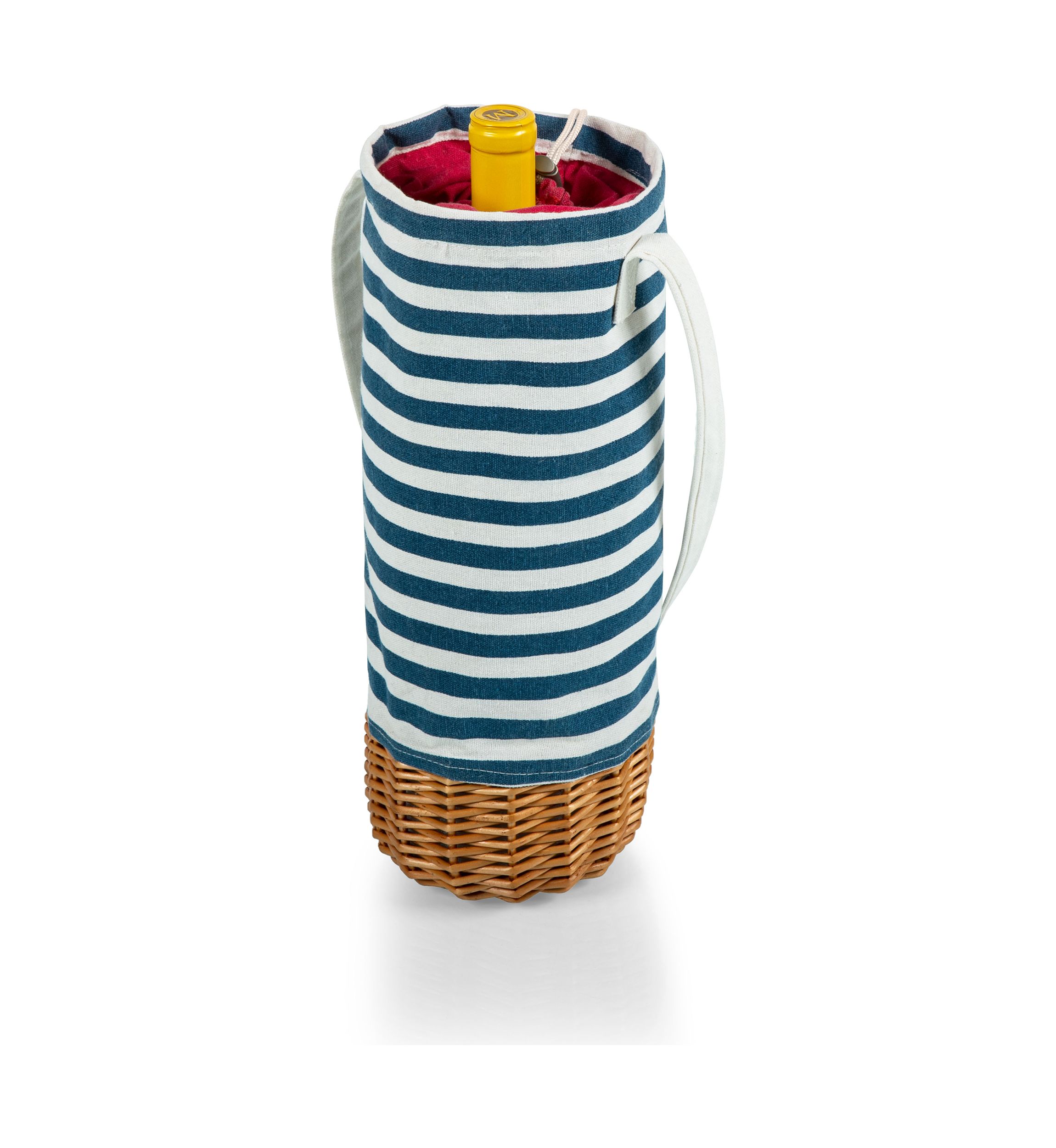 Malbec Insulated Canvas and Willow Wine Bottle Basket