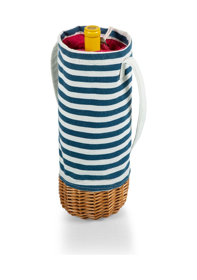 Malbec Insulated Canvas and Willow Wine Bottle Basket