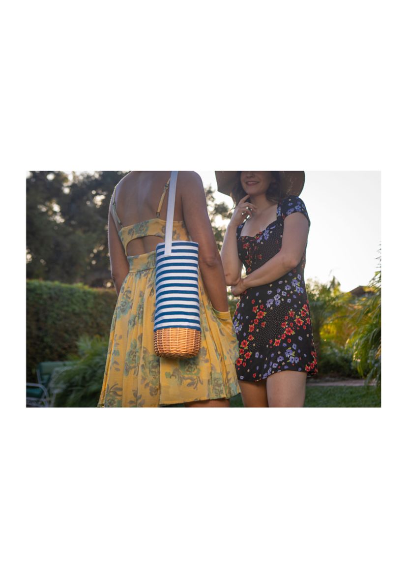 Malbec Insulated Canvas and Willow Wine Bottle Basket