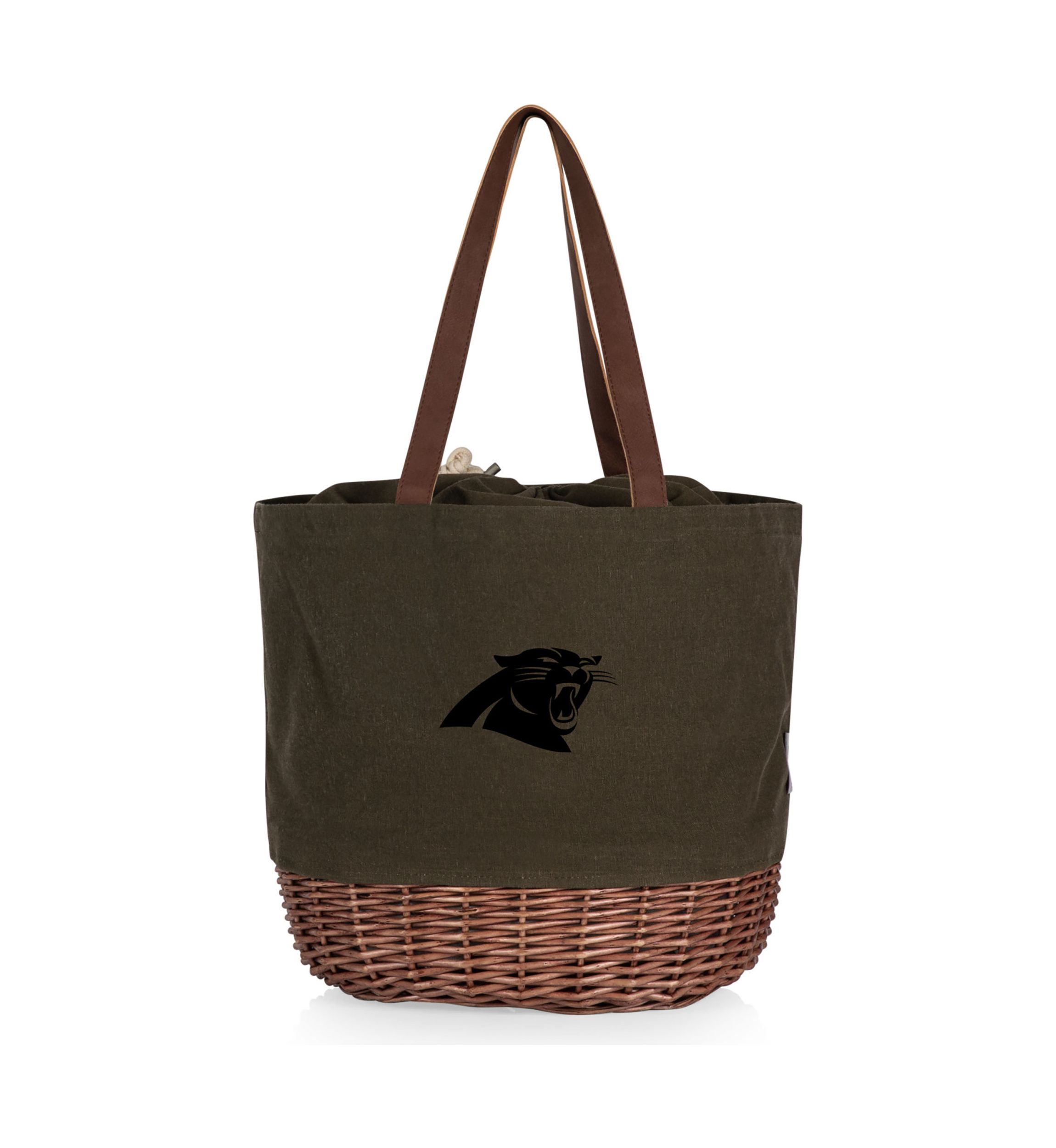 NFL Carolina Panthers Coronado Canvas and Willow Basket Tote