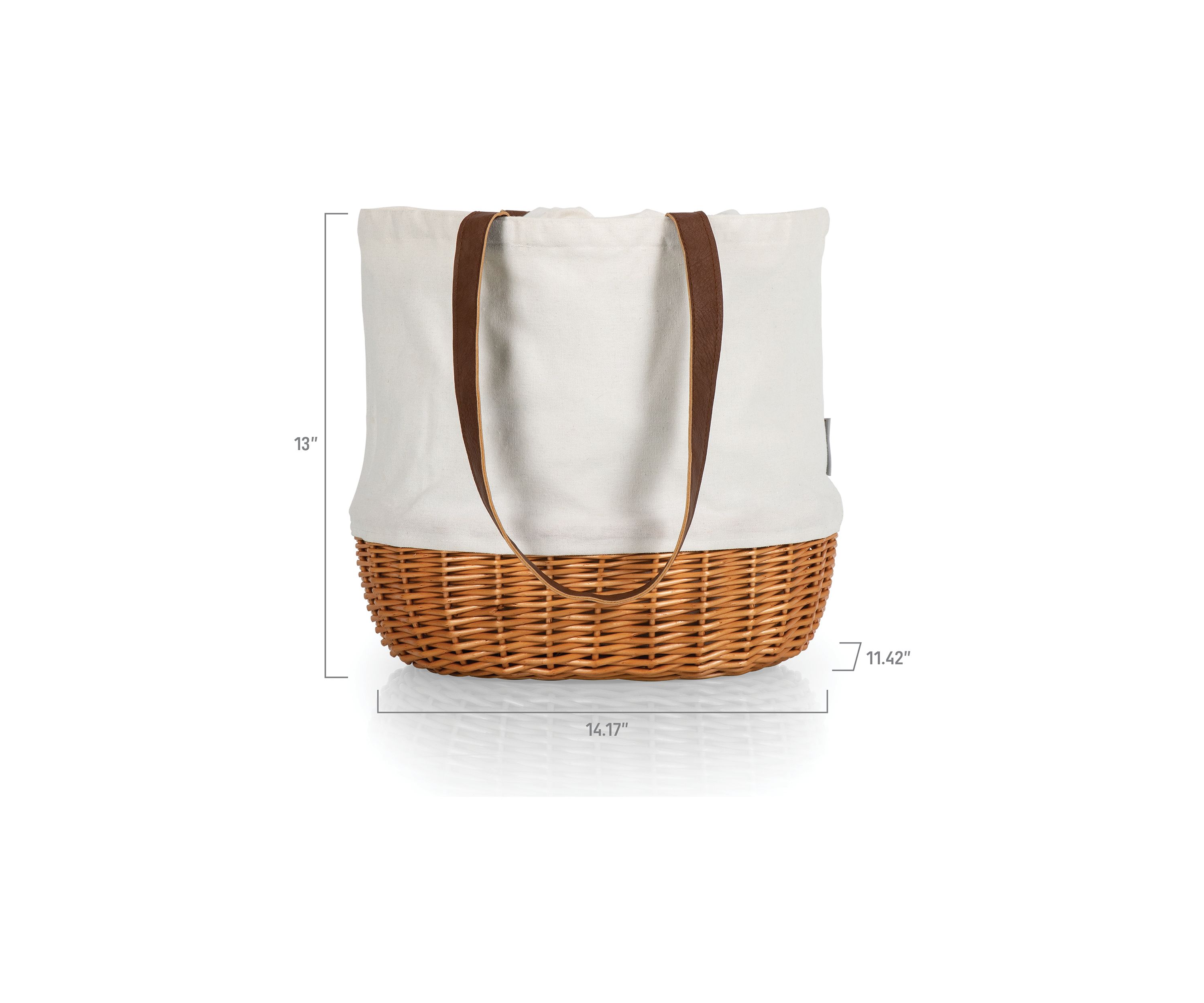 Coronado Canvas and Willow Basket Tote