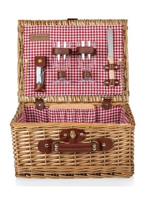 Heritage Classic Wine and Cheese Picnic Basket, Red