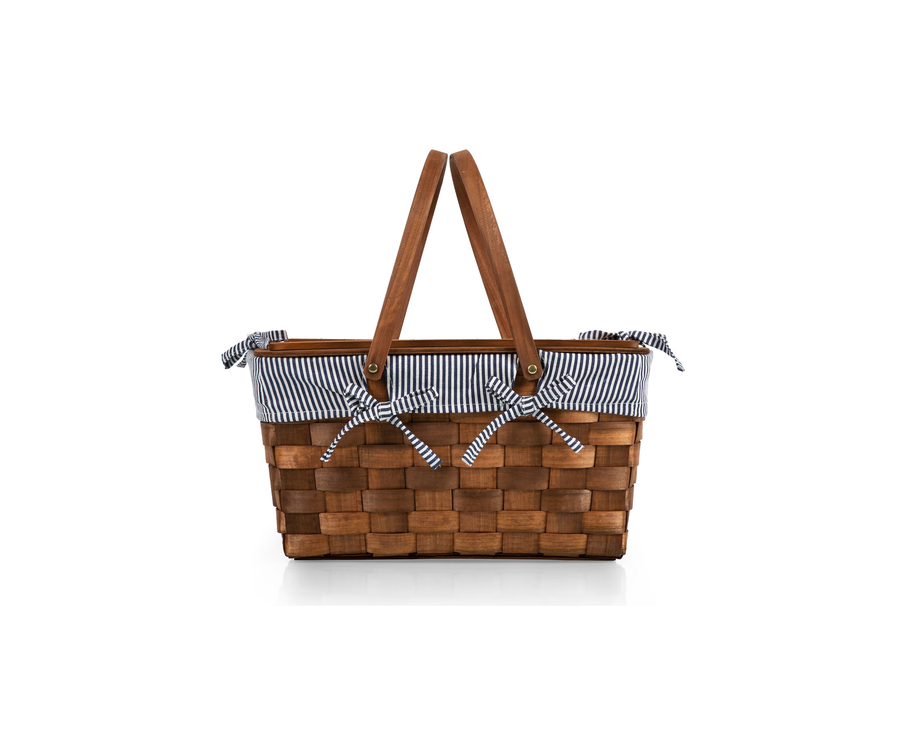 Kansas Handwoven Wood Picnic Basket