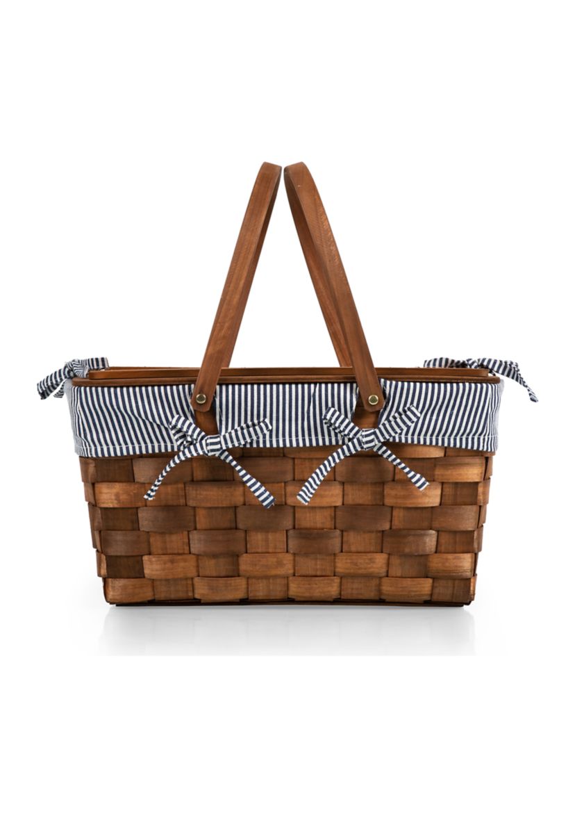 Kansas Handwoven Wood Picnic Basket