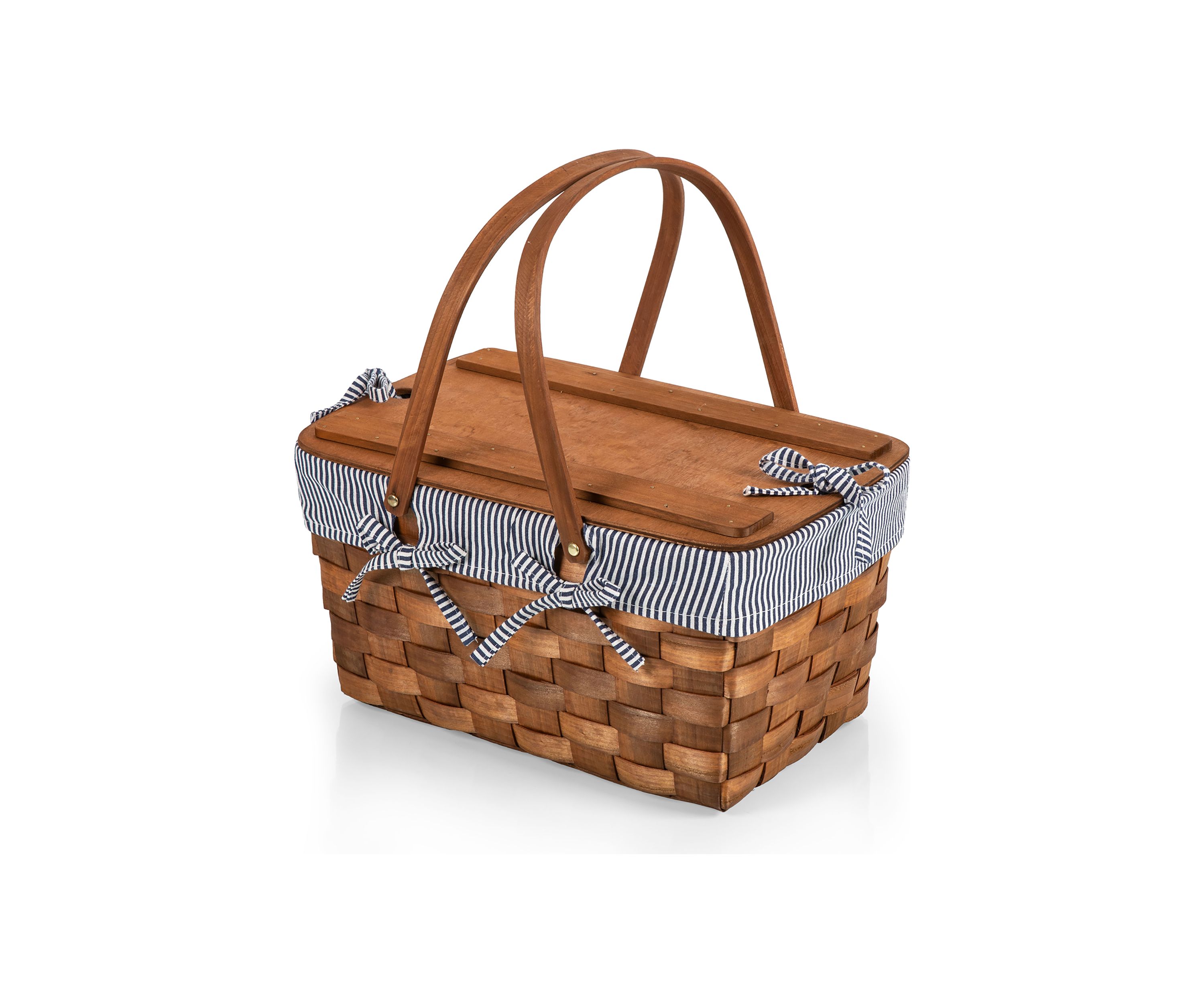 Kansas Handwoven Wood Picnic Basket