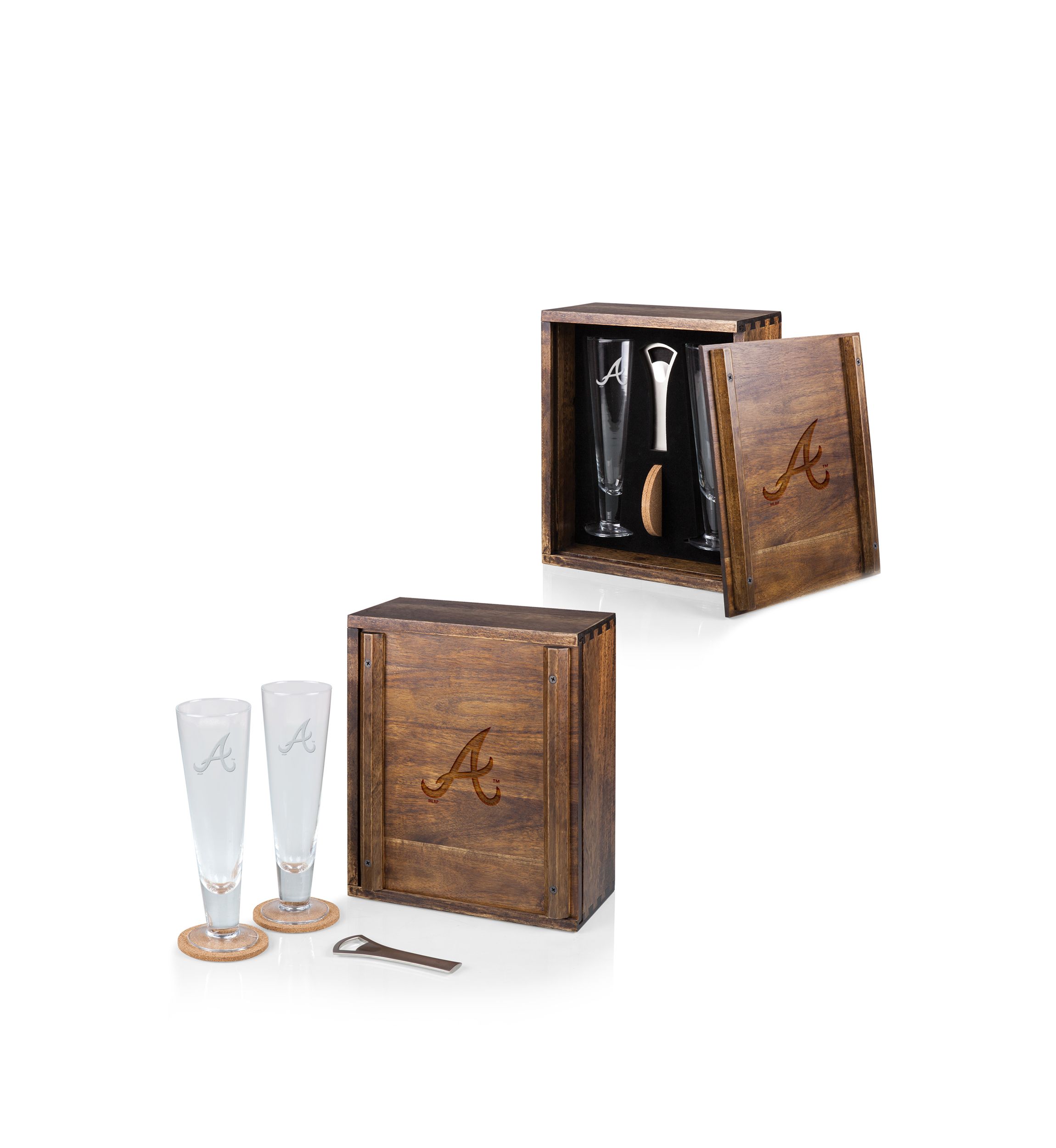 MLB Atlanta Braves Pilsner Beer Glass Gift Set