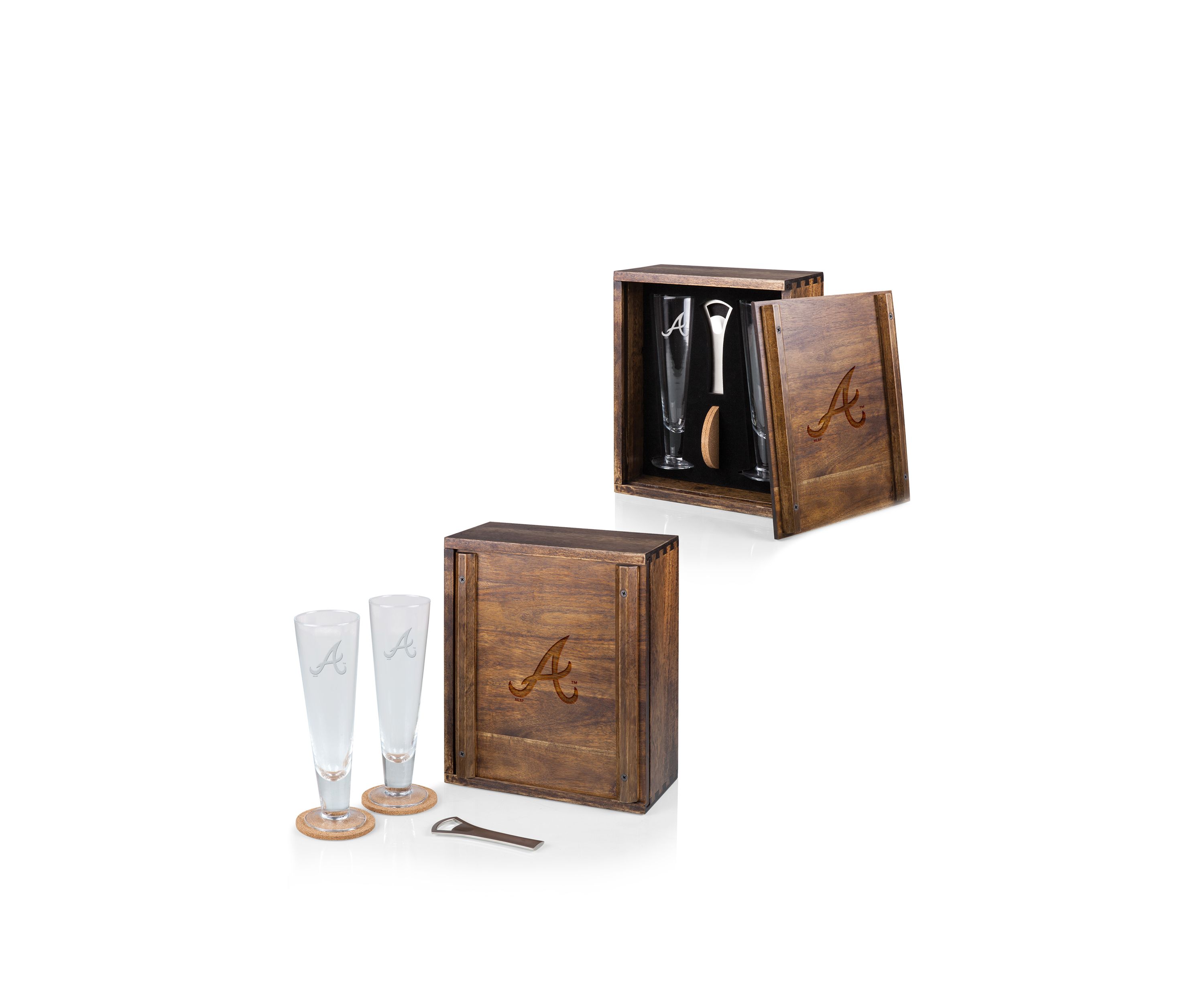 MLB Atlanta Braves Pilsner Beer Glass Gift Set