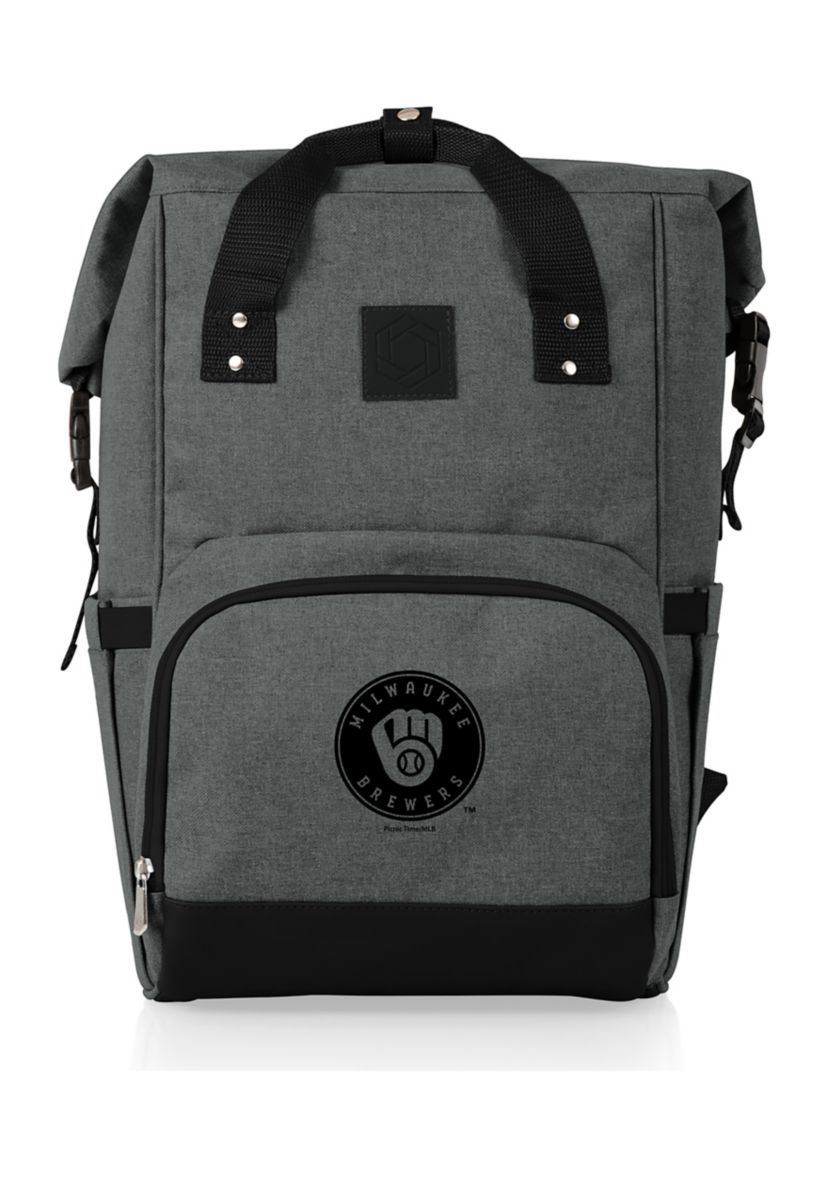 MLB Milwaukee Brewers On The Go Roll-Top Cooler Backpack