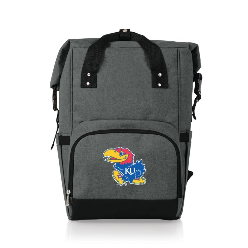 NCAA Kansas Jayhawks On The Go Roll Top Cooler Backpack