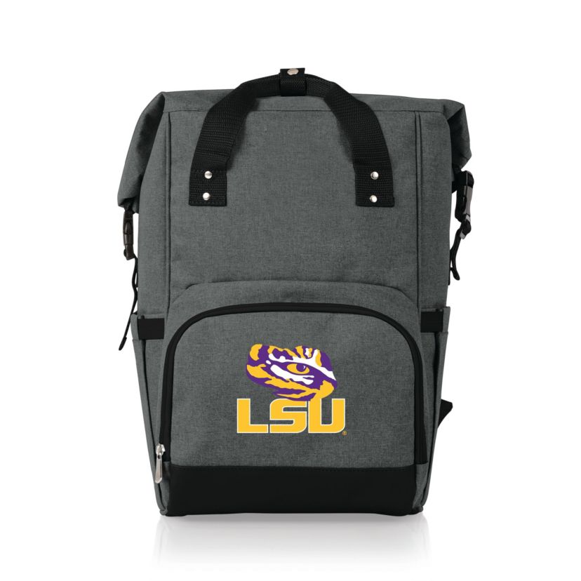 NCAA LSU Tigers On The Go Roll Top Cooler Backpack