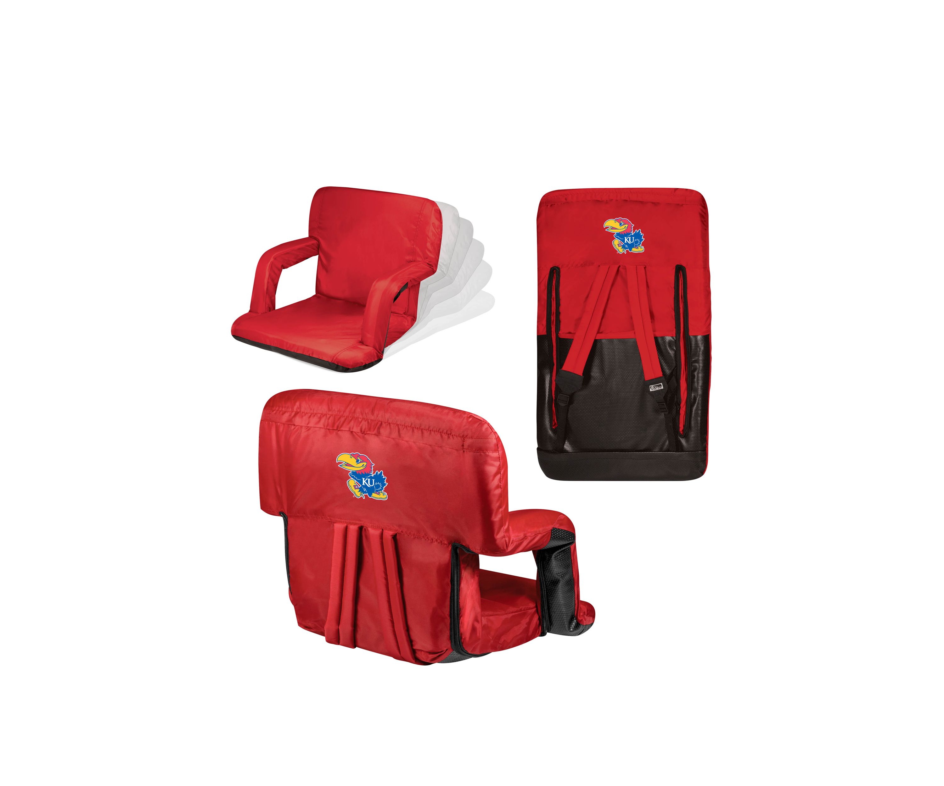 NCAA Kansas Jayhawks Ventura Portable Reclining Stadium Seat