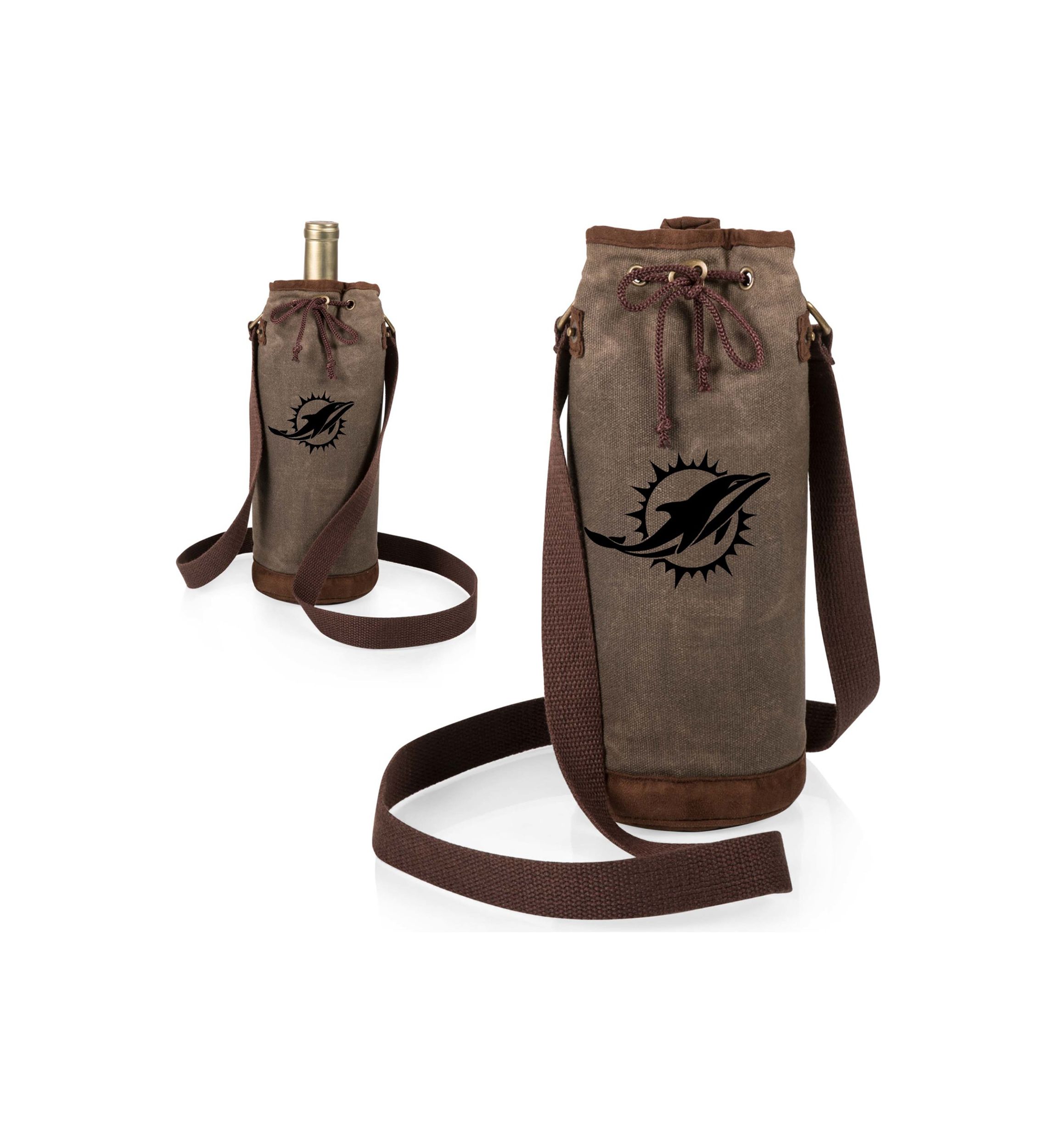 NFL Miami Dolphins Waxed Canvas Wine Tote