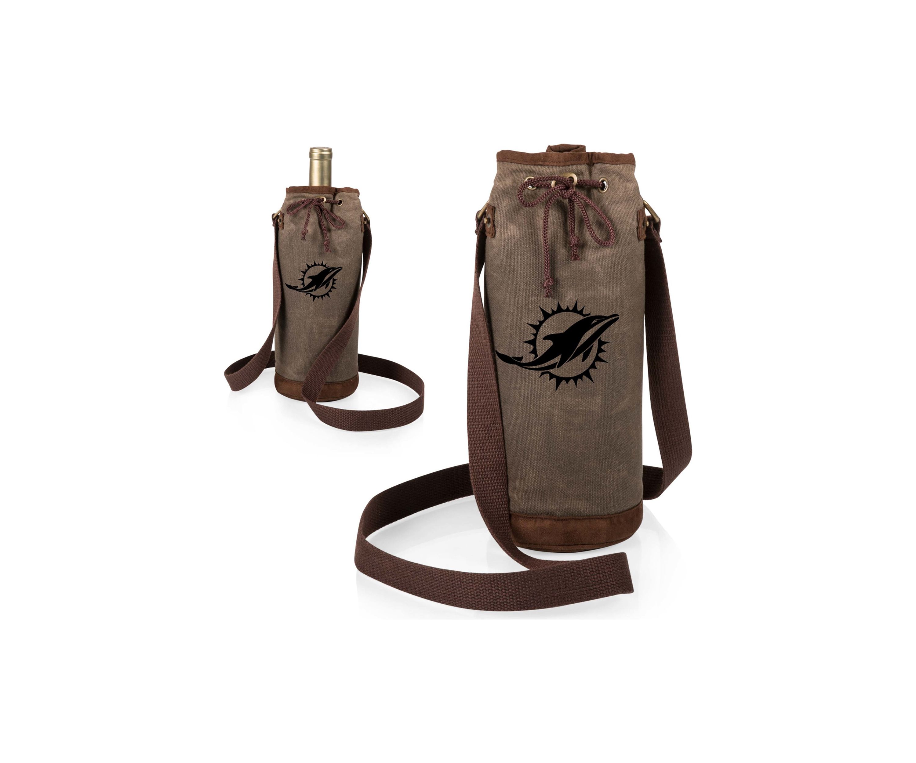 NFL Miami Dolphins Waxed Canvas Wine Tote