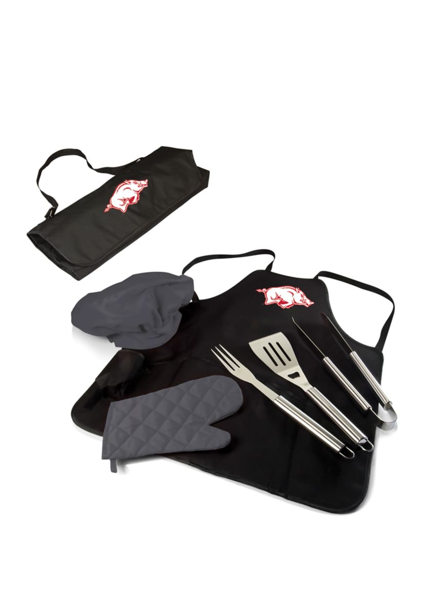 NCAA Arkansas Razorbacks BBQ Apron Tote Pro Grill Set
