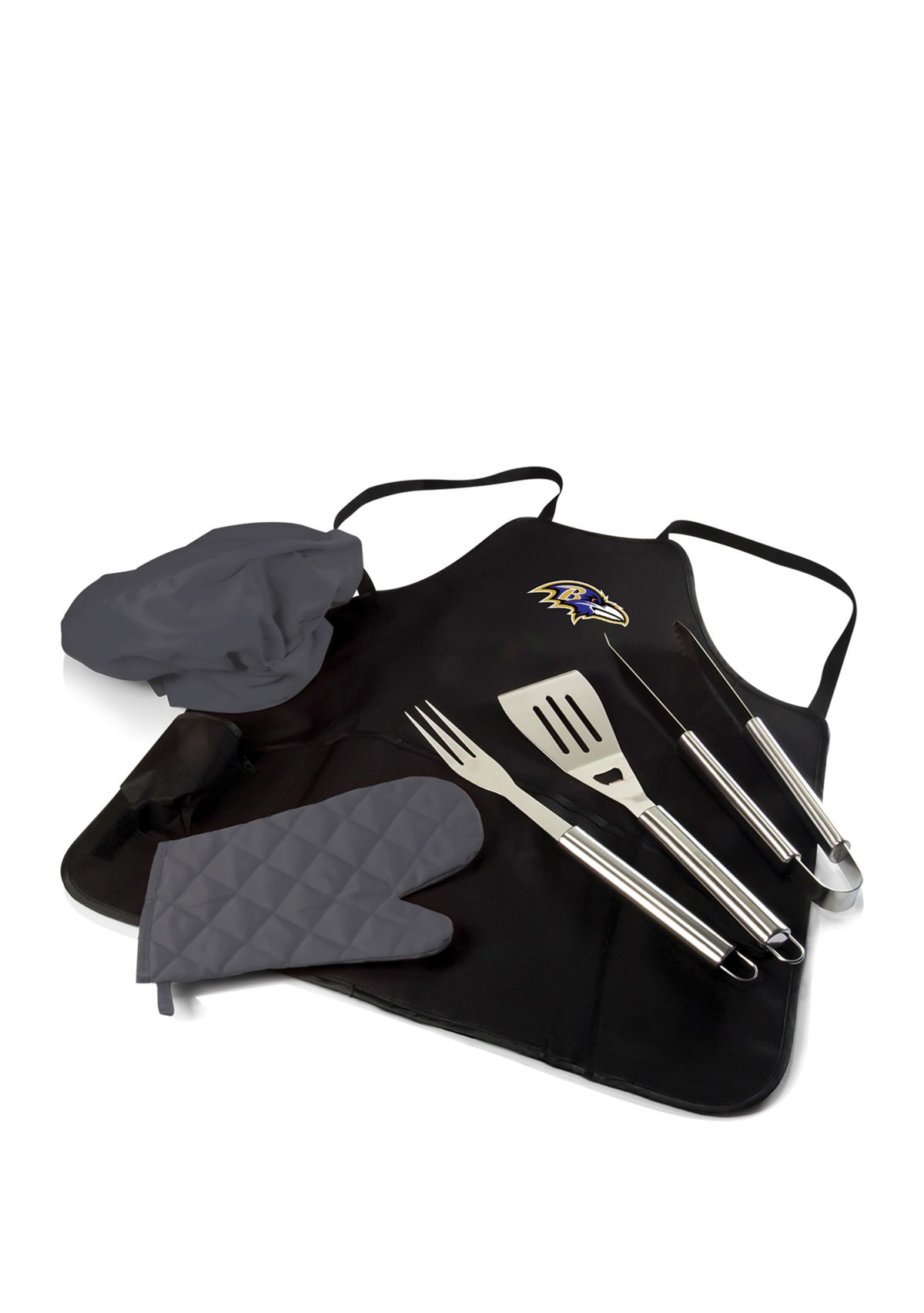 NFL Baltimore Ravens BBQ Apron Tote Pro Grill Set