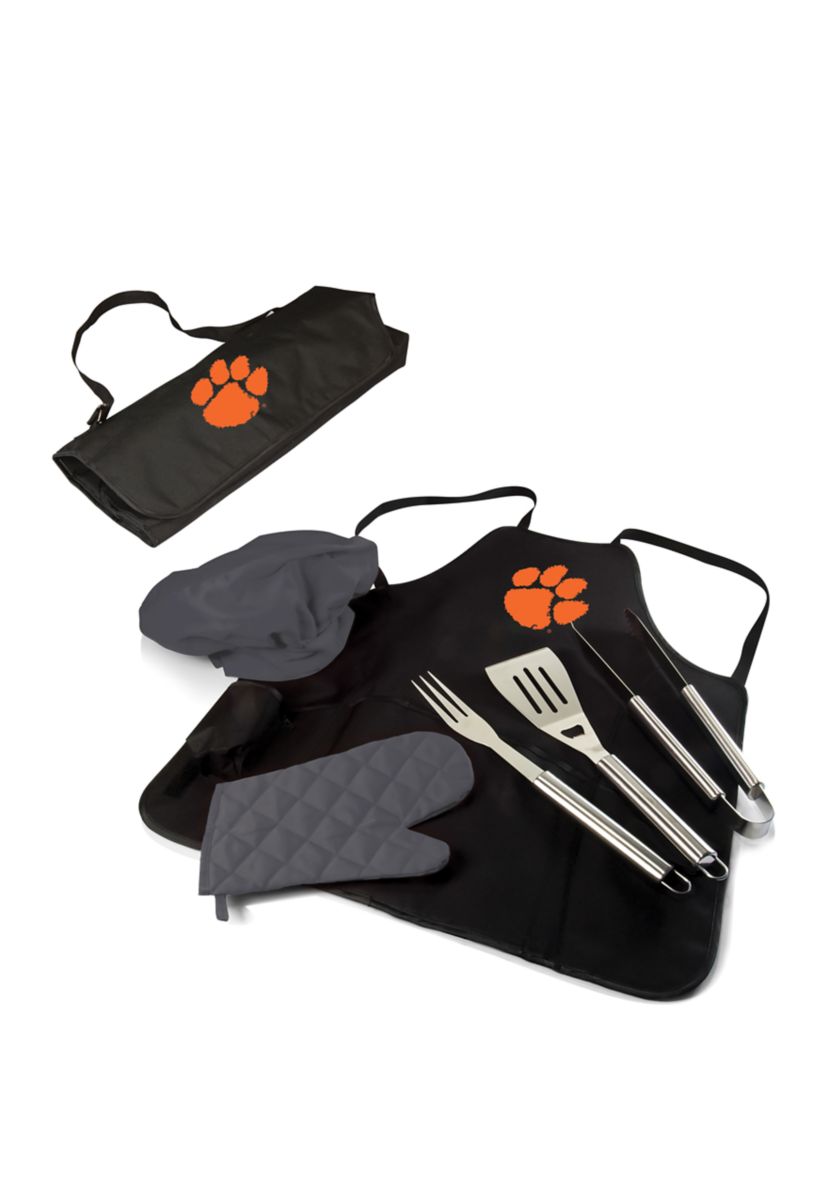 NCAA Clemson Tigers BBQ Apron Tote Pro Grill Set