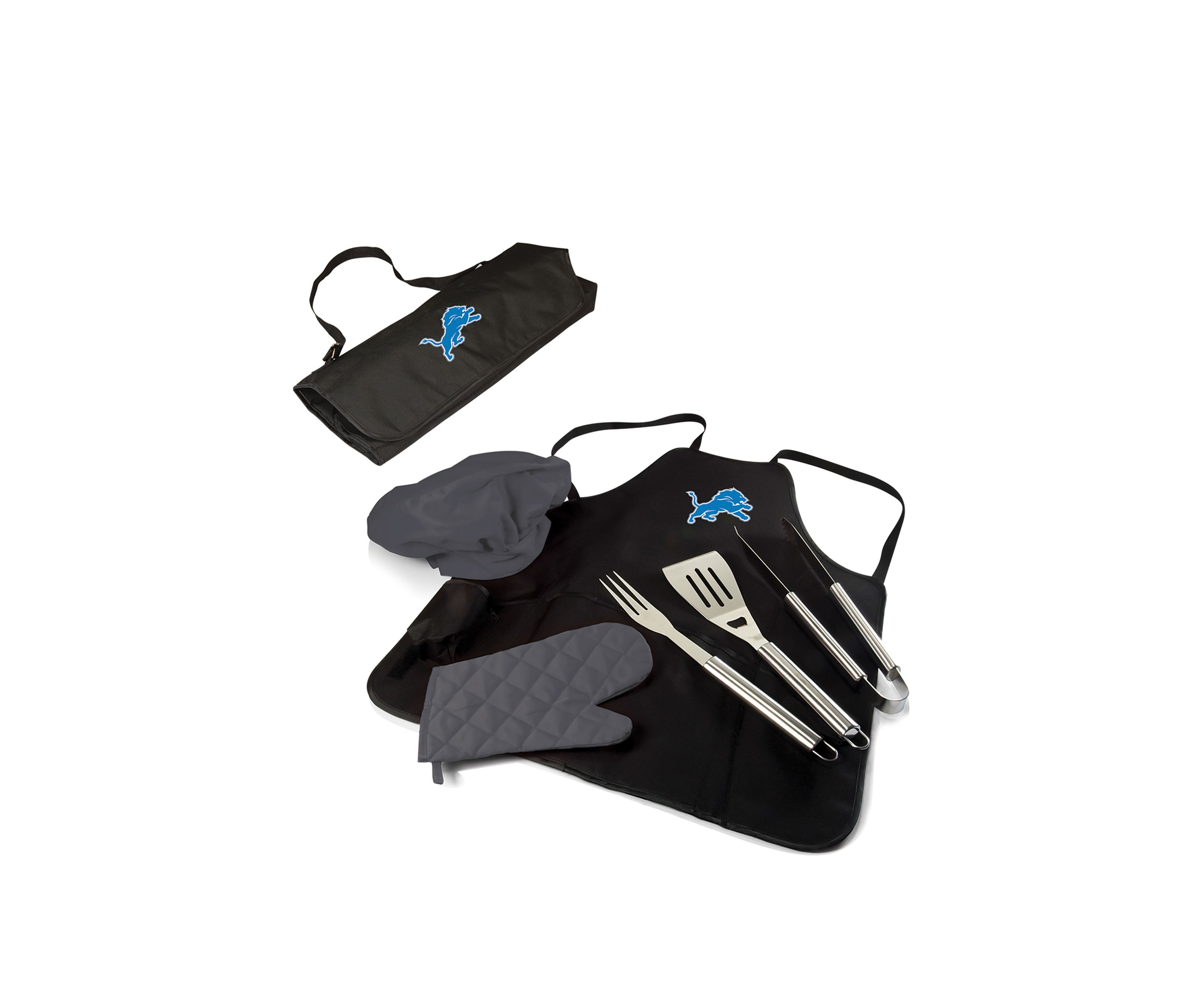 NFL Detroit Lions BBQ Apron Tote Pro Grill Set