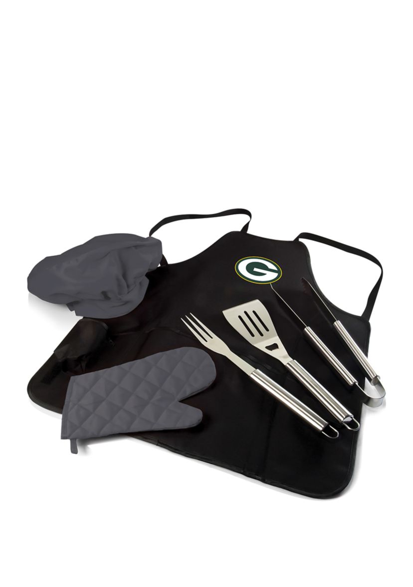 NFL Green Bay Packers BBQ Apron Tote Pro Grill Set