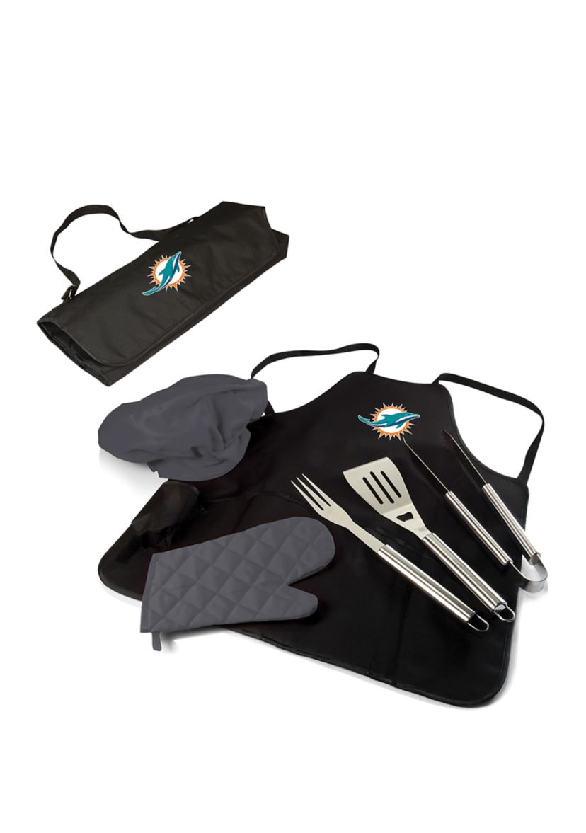NFL Miami Dolphins BBQ Apron Tote Pro Grill Set