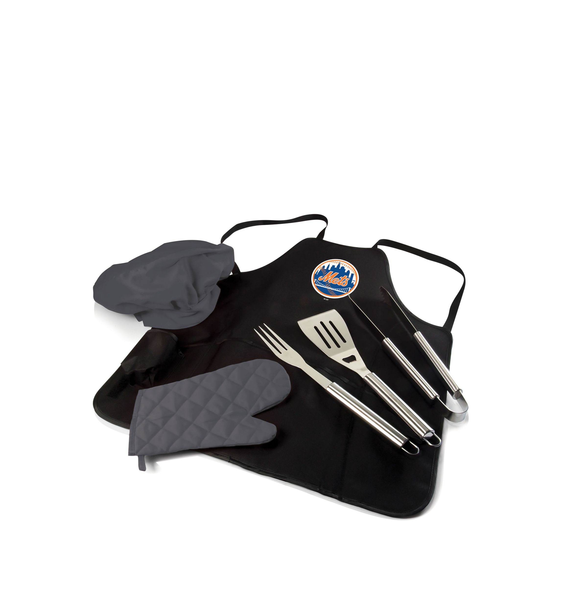 MLB New York Mets BBQ Apron Tote Pro Grill Set