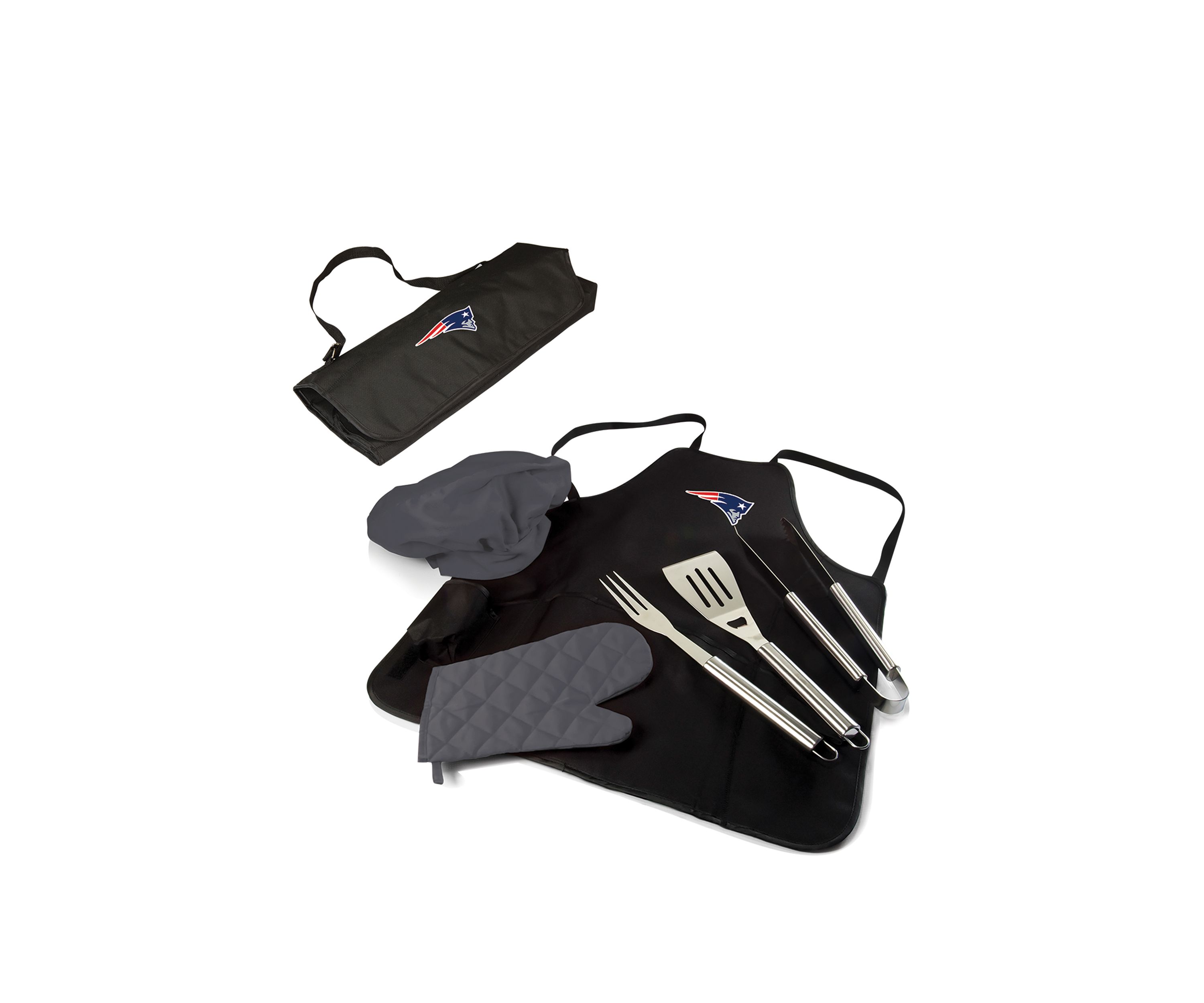 NFL New England Patriots BBQ Apron Tote Pro Grill Set