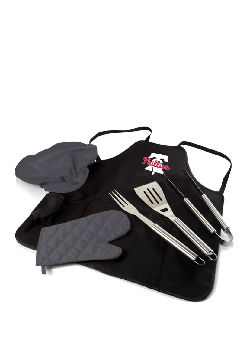 MLB Philadelphia Phillies BBQ Apron Tote Pro Grill Set