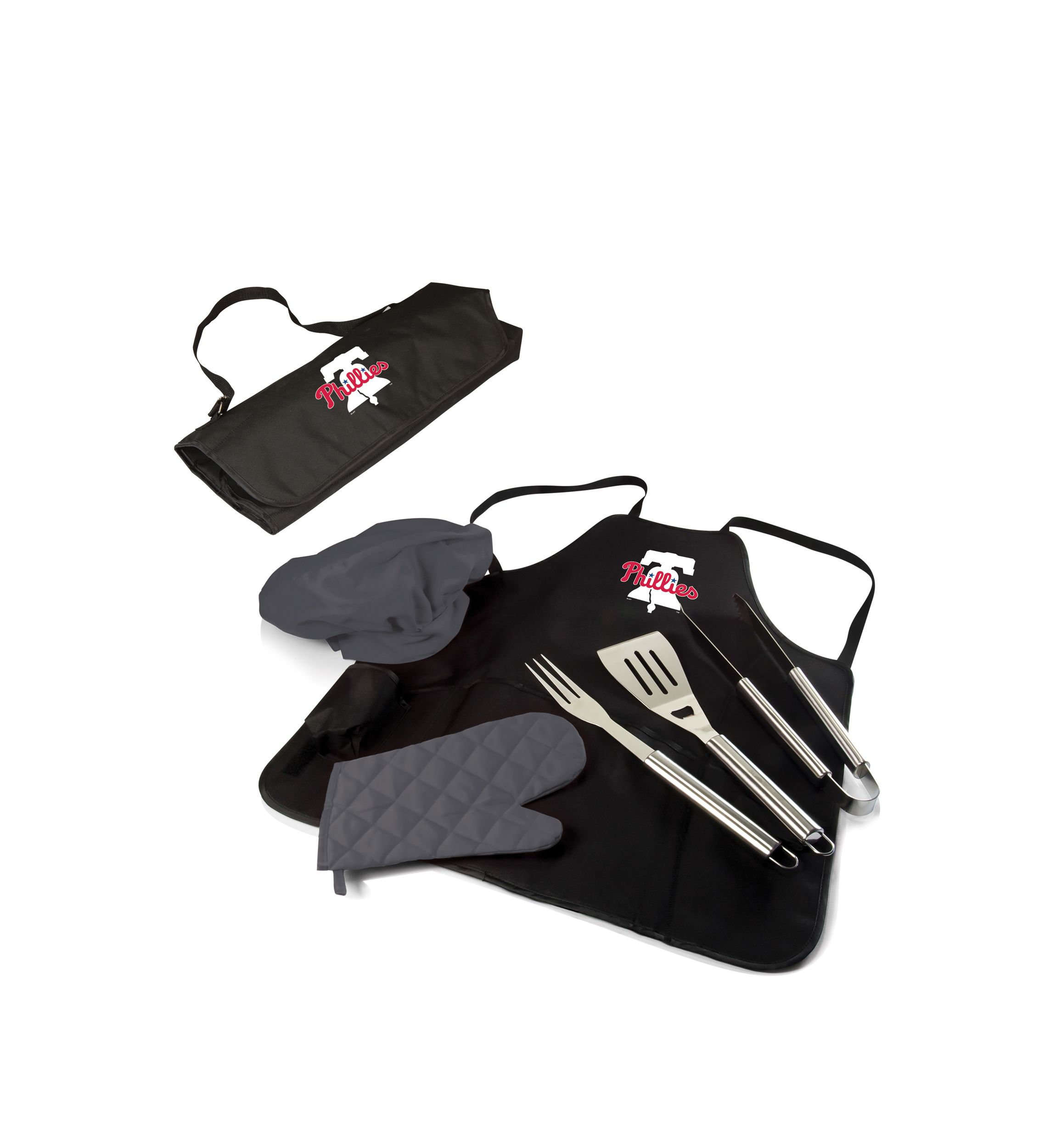 MLB Philadelphia Phillies BBQ Apron Tote Pro Grill Set