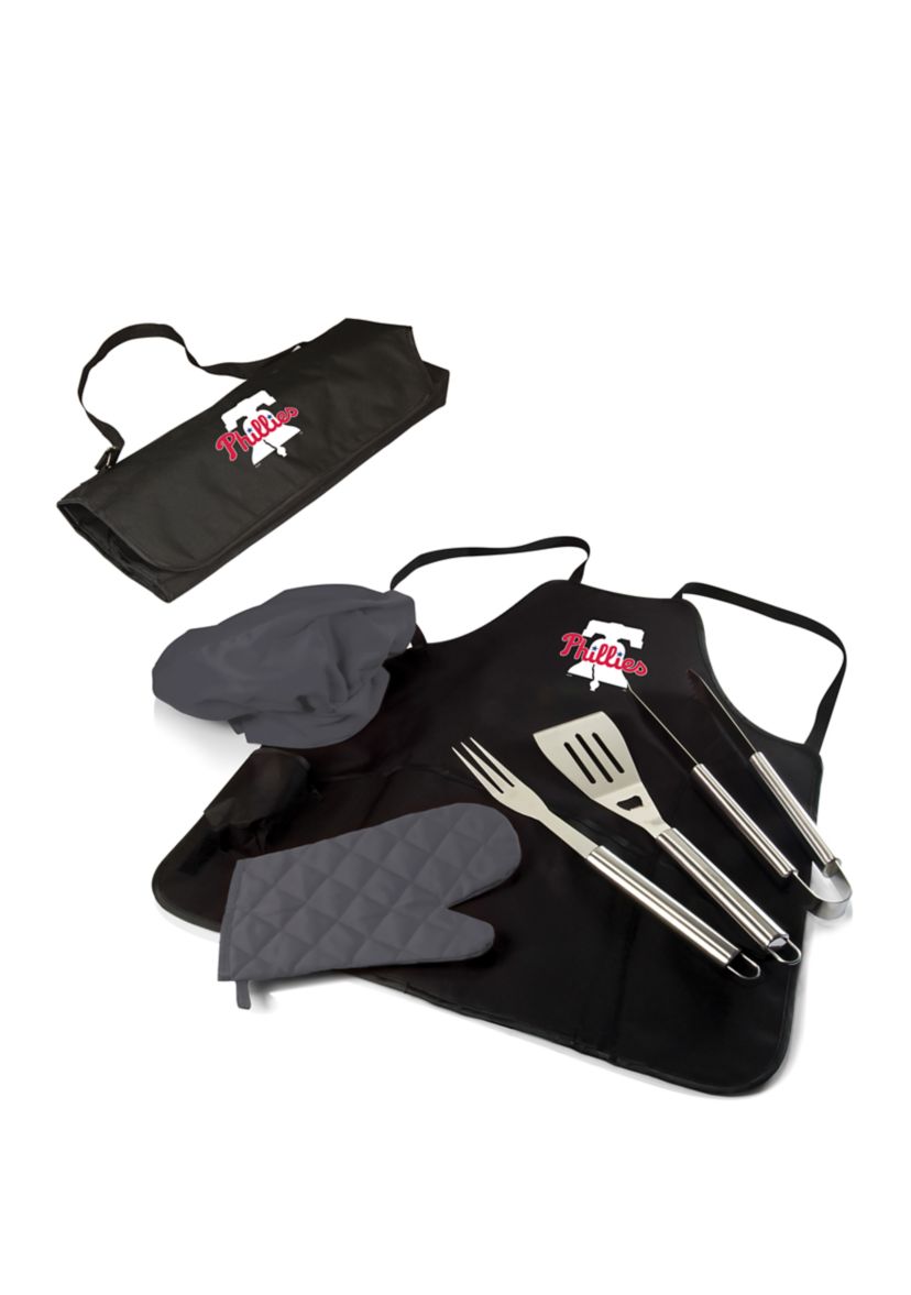 MLB Philadelphia Phillies BBQ Apron Tote Pro Grill Set