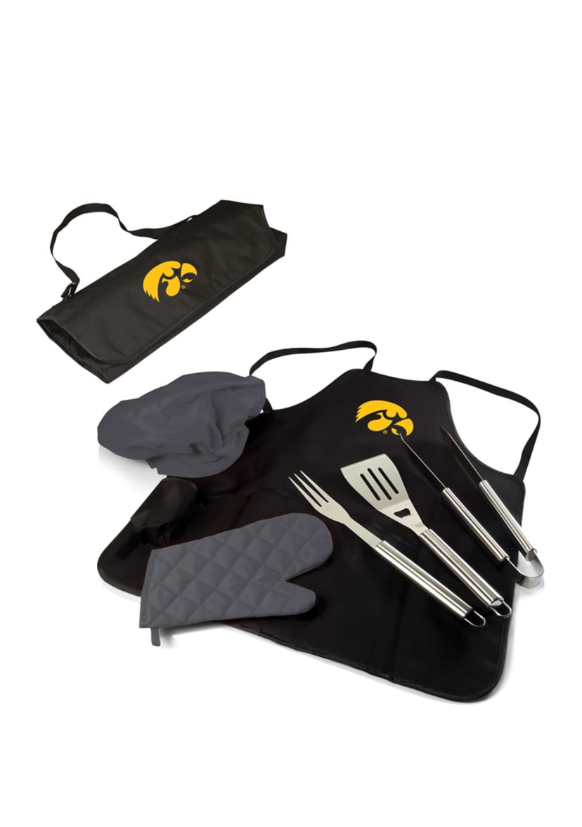 NCAA Iowa Hawkeyes BBQ Apron Tote Pro Grill Set