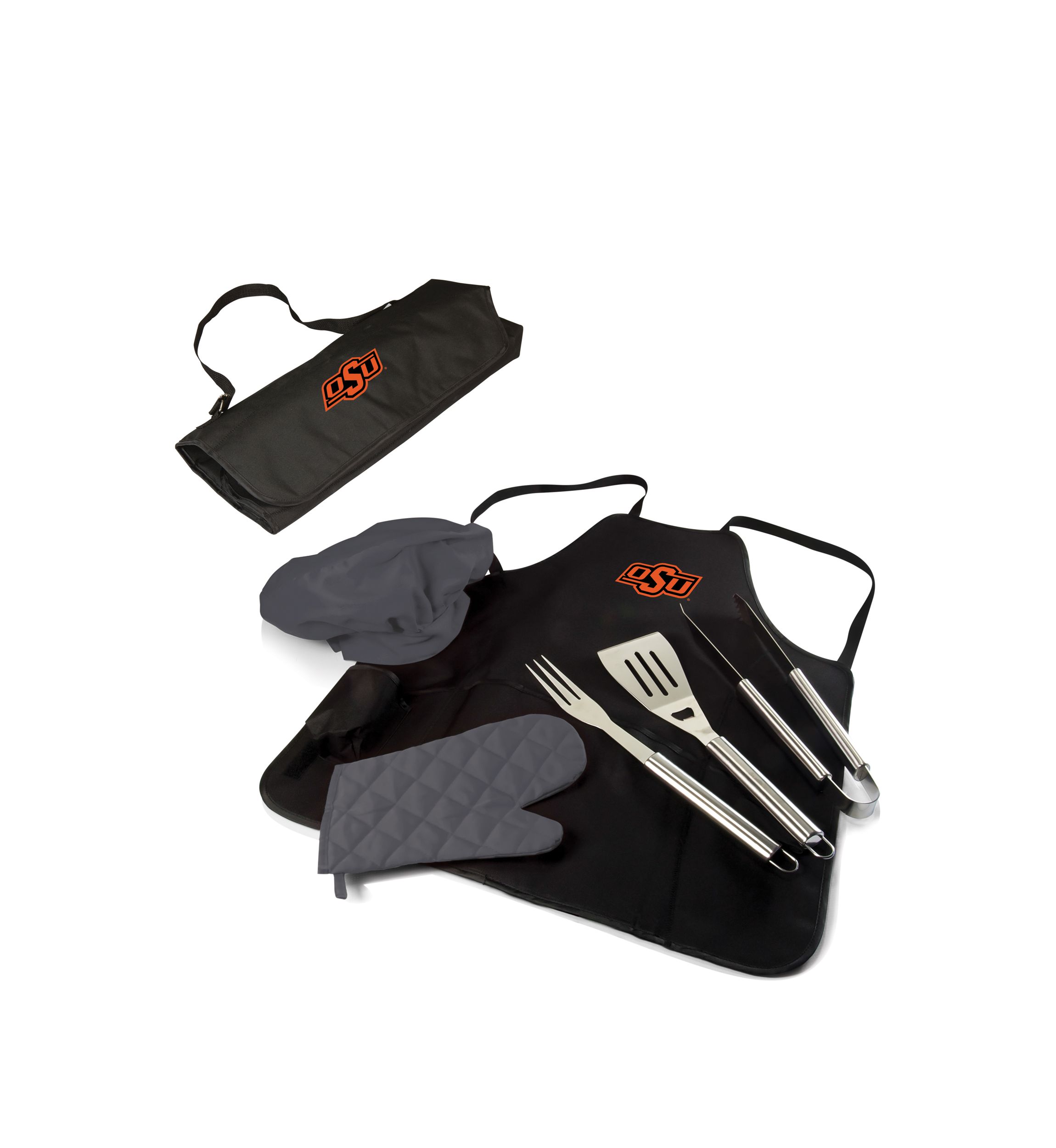 NCAA Oklahoma State Cowboys BBQ Apron Tote Pro Grill Set
