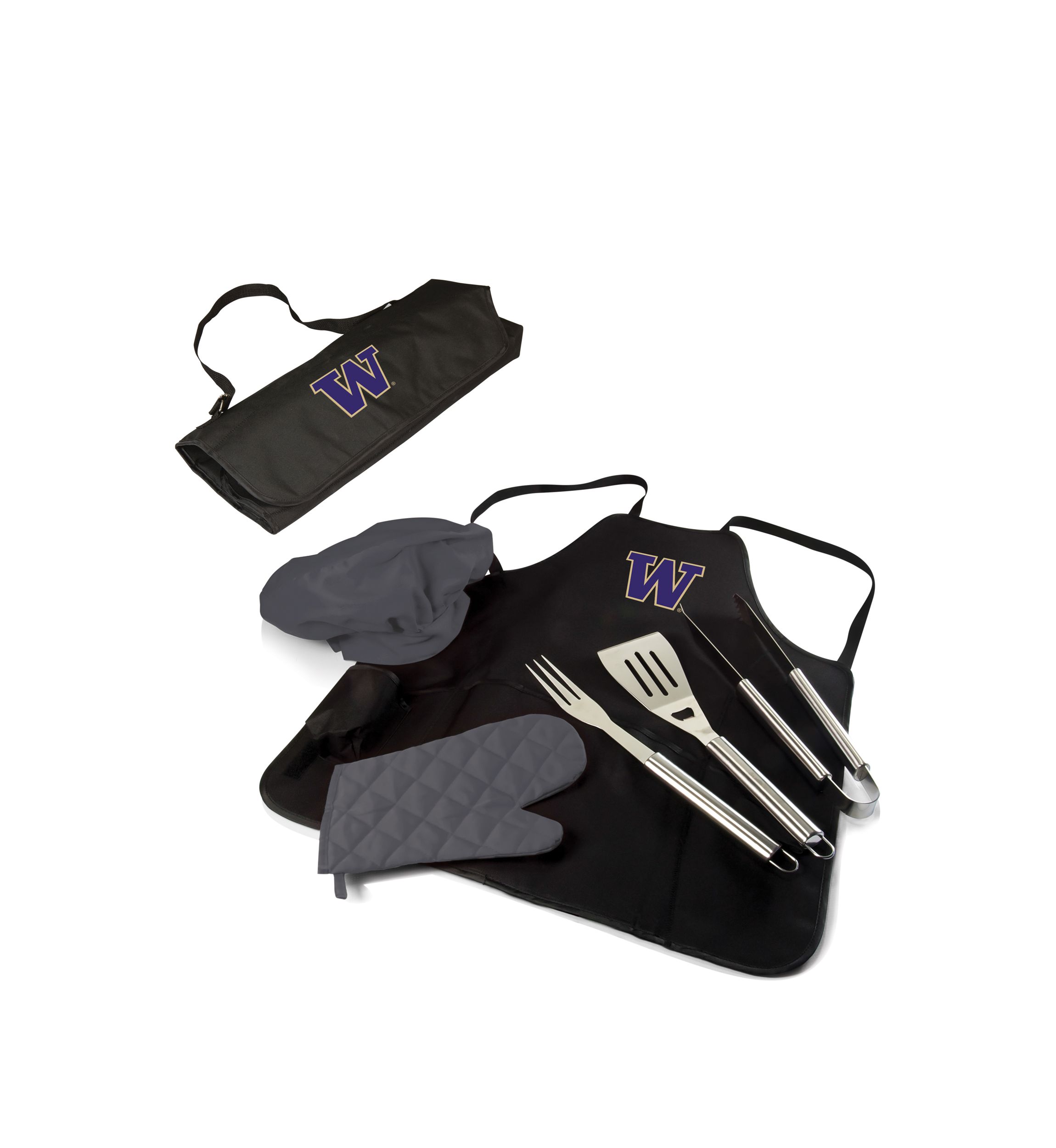 NCAA Washington Huskies BBQ Apron Tote Pro Grill Set