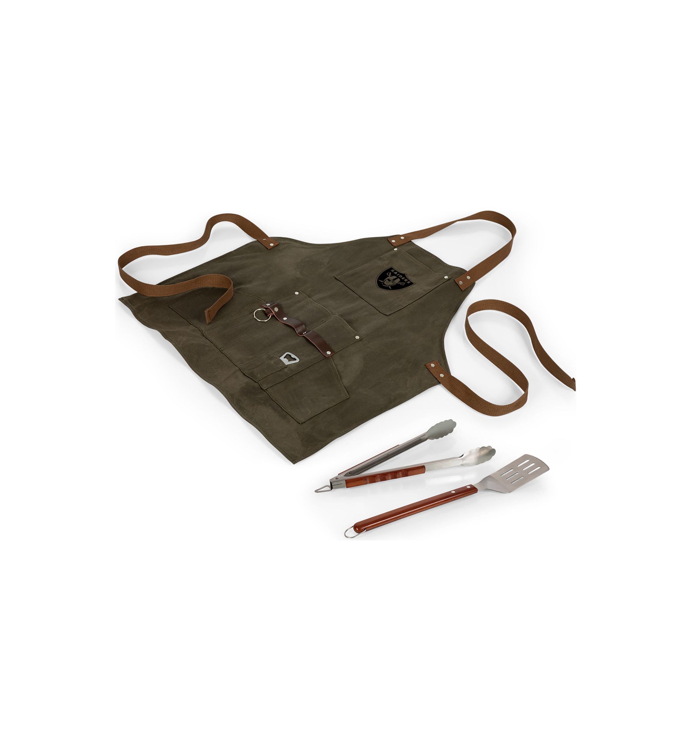 NFL Las Vegas Raiders BBQ Apron with Tools & Bottle Opener