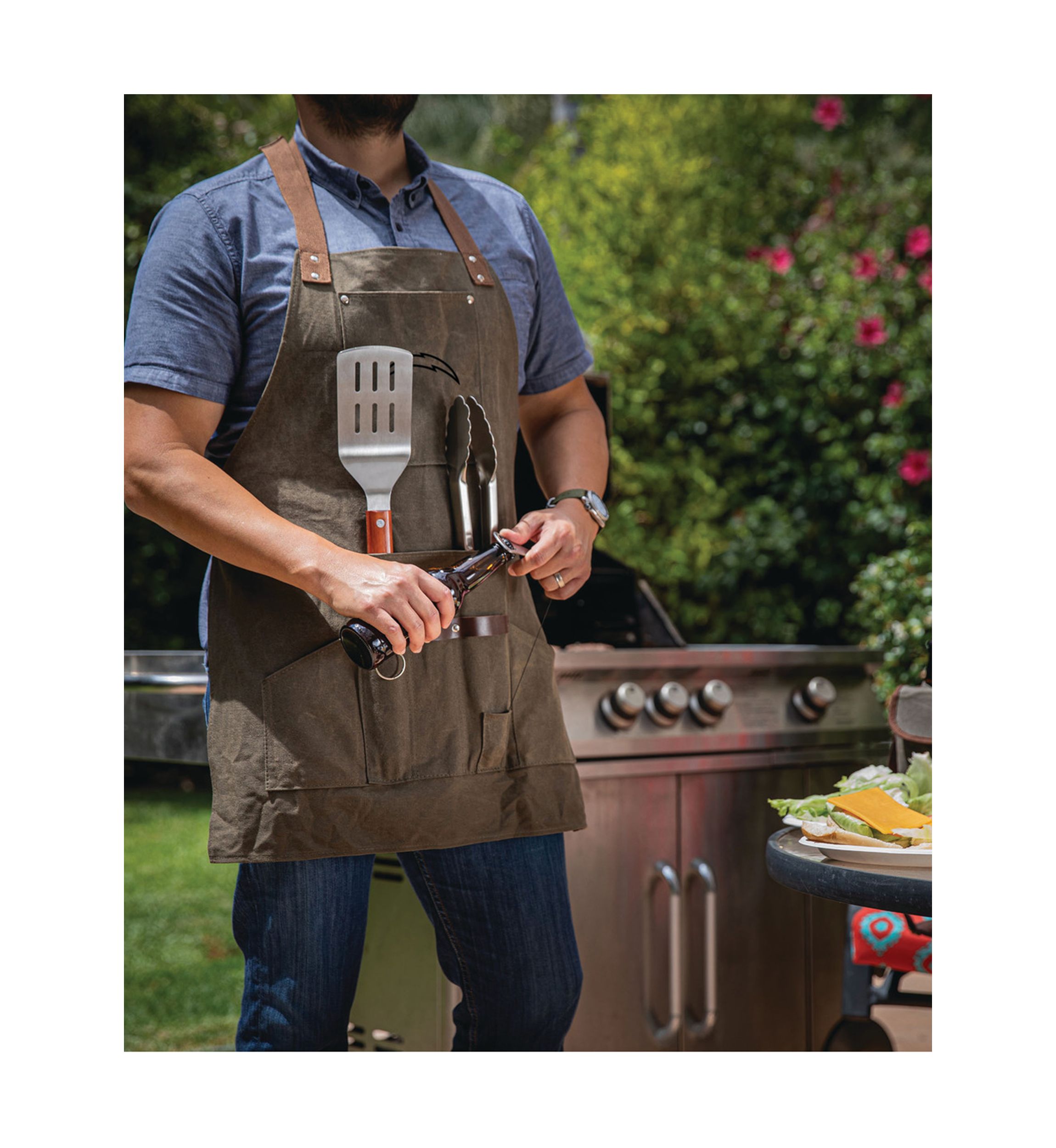 NFL Los Angeles Chargers BBQ Apron with Tools & Bottle Opener