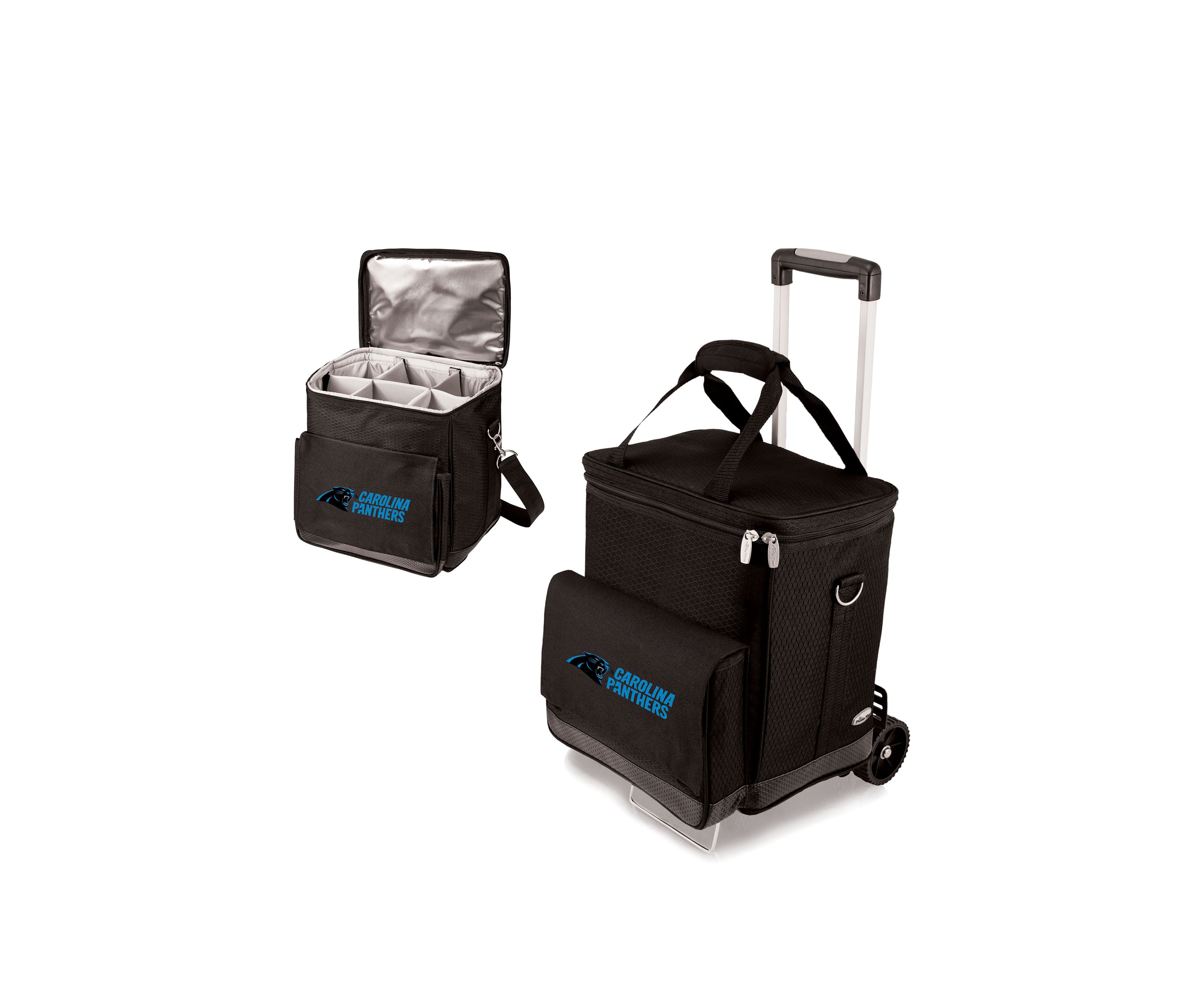 NFL Carolina Panthers Cellar 6-Bottle Wine Carrier & Cooler Tote with Trolley