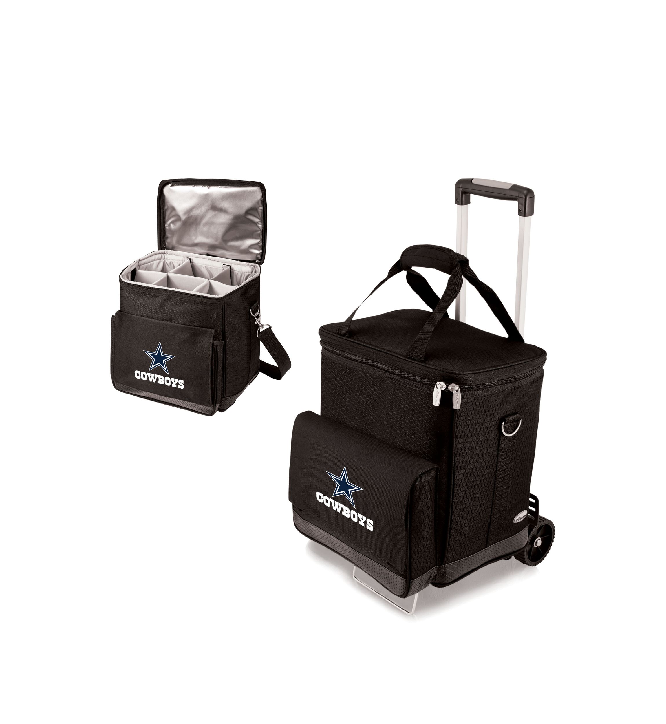 NFL Dallas Cowboys Cellar 6-Bottle Wine Carrier & Cooler Tote with Trolley