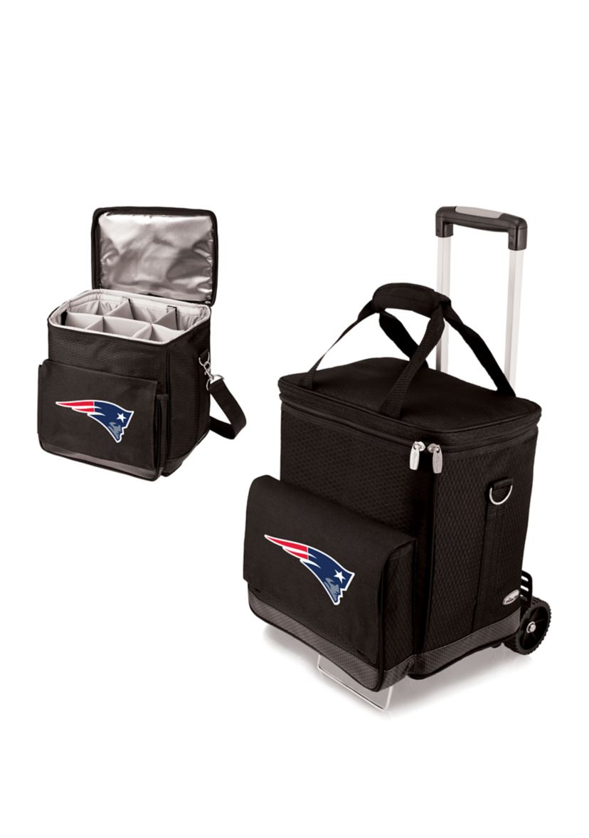 NFL New England Patriots Cellar 6-Bottle Wine Carrier & Cooler Tote with Trolley