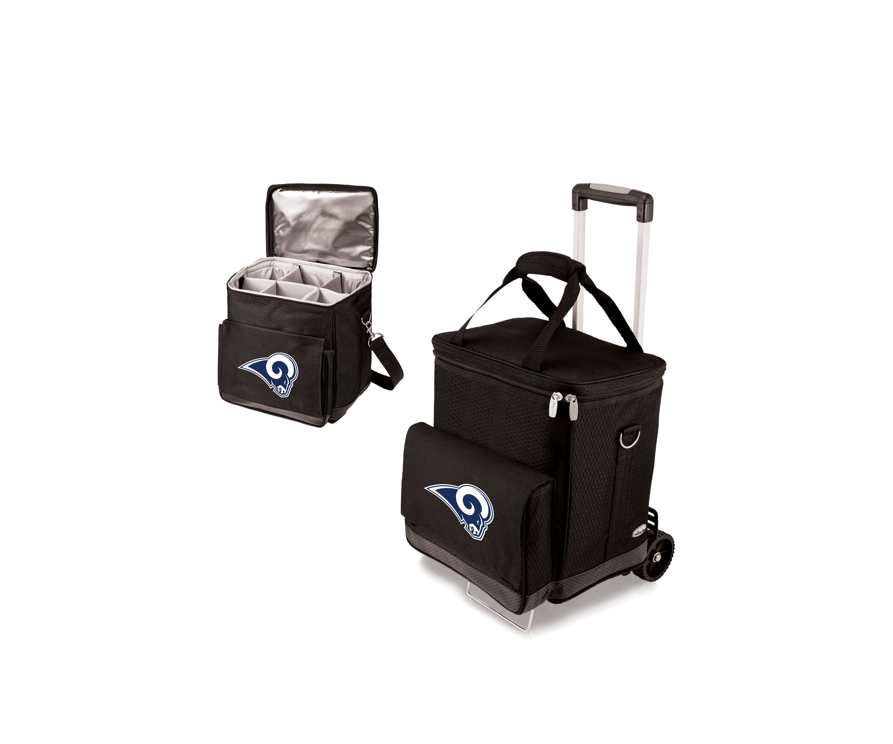NFL Los Angeles Rams Cellar 6-Bottle Wine Carrier & Cooler Tote with Trolley