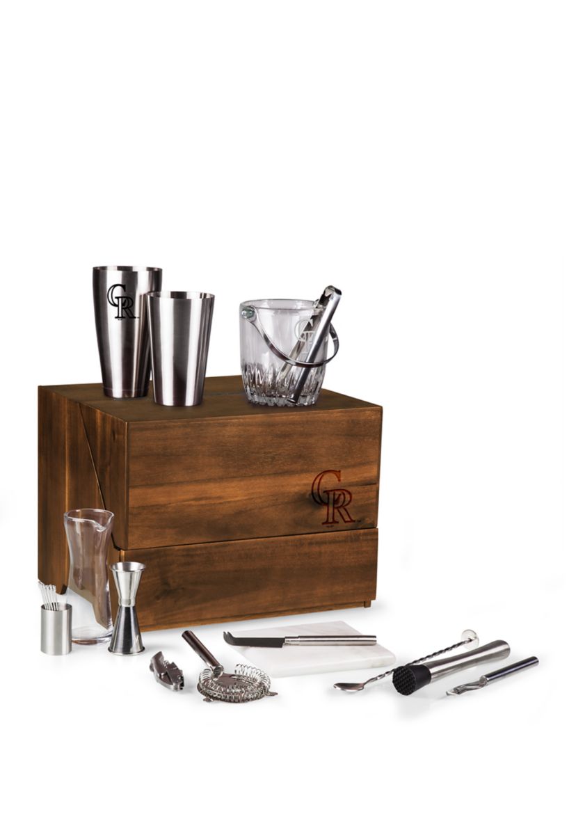 MLB Colorado Rockies Madison Acacia Tabletop Bar Set