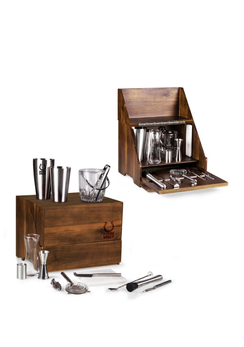 NFL Indianapolis Colts Madison Acacia Tabletop Bar Set