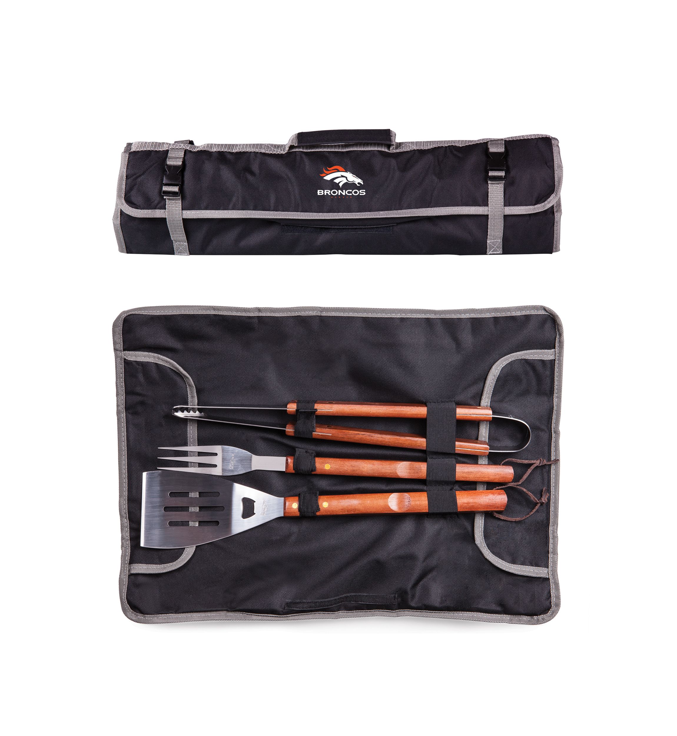 NFL Denver Broncos 3 Piece BBQ Tote & Grill Set